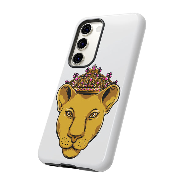 White LIONESS phone case for iPhone, Samsung, Google Pixel with Christian symbolic design