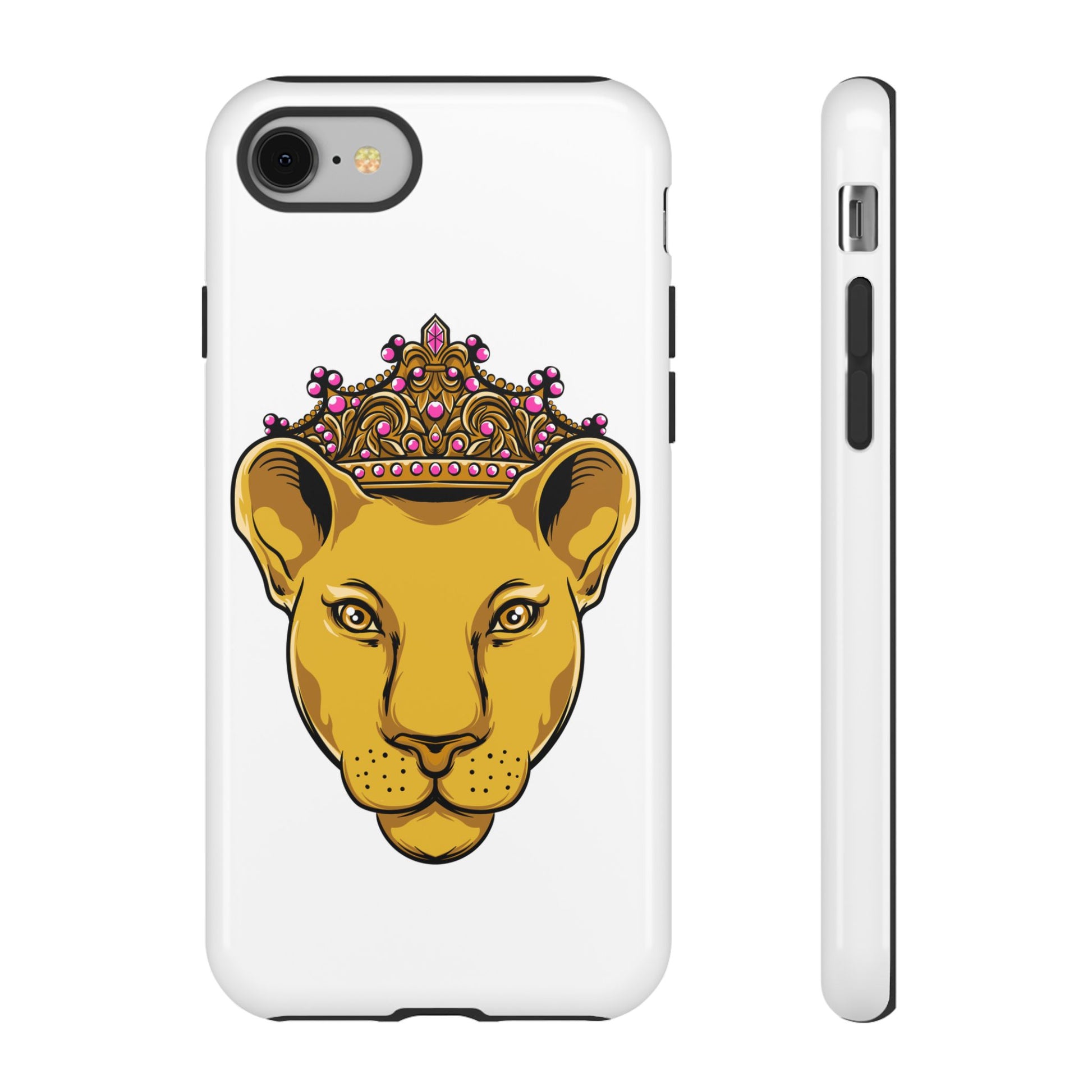 White LIONESS phone case for iPhone, Samsung, Google Pixel with Christian symbolic design