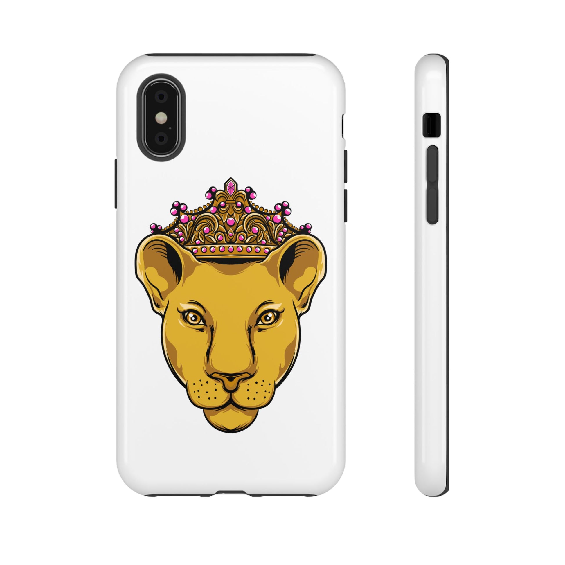 White LIONESS phone case for iPhone, Samsung, Google Pixel with Christian symbolic design