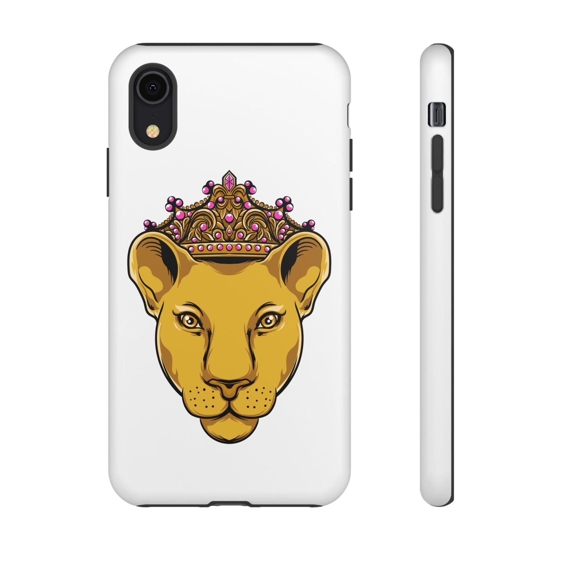 White LIONESS phone case for iPhone, Samsung, Google Pixel with Christian symbolic design