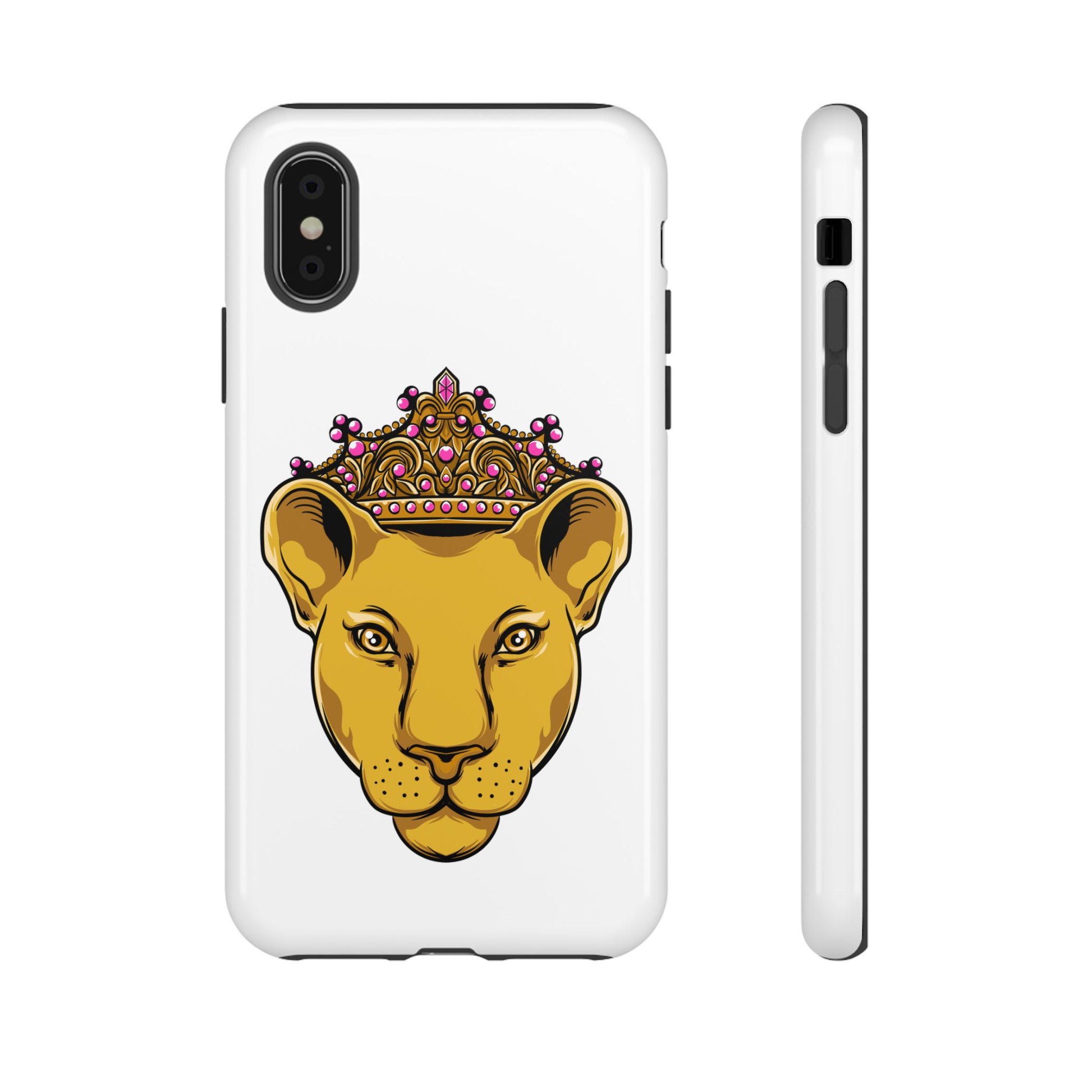 White LIONESS phone case for iPhone, Samsung, Google Pixel with Christian symbolic design