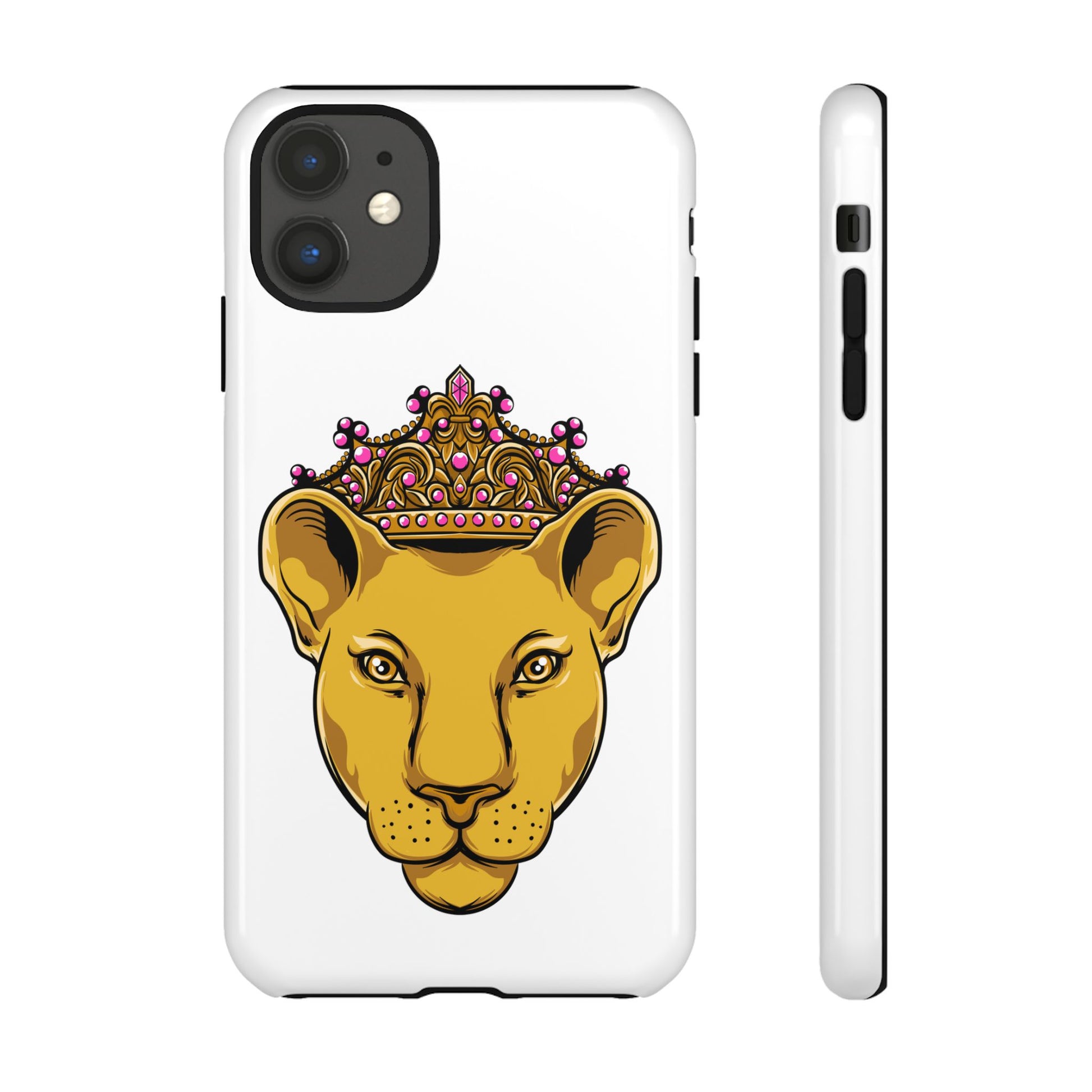 White LIONESS phone case for iPhone, Samsung, Google Pixel with Christian symbolic design