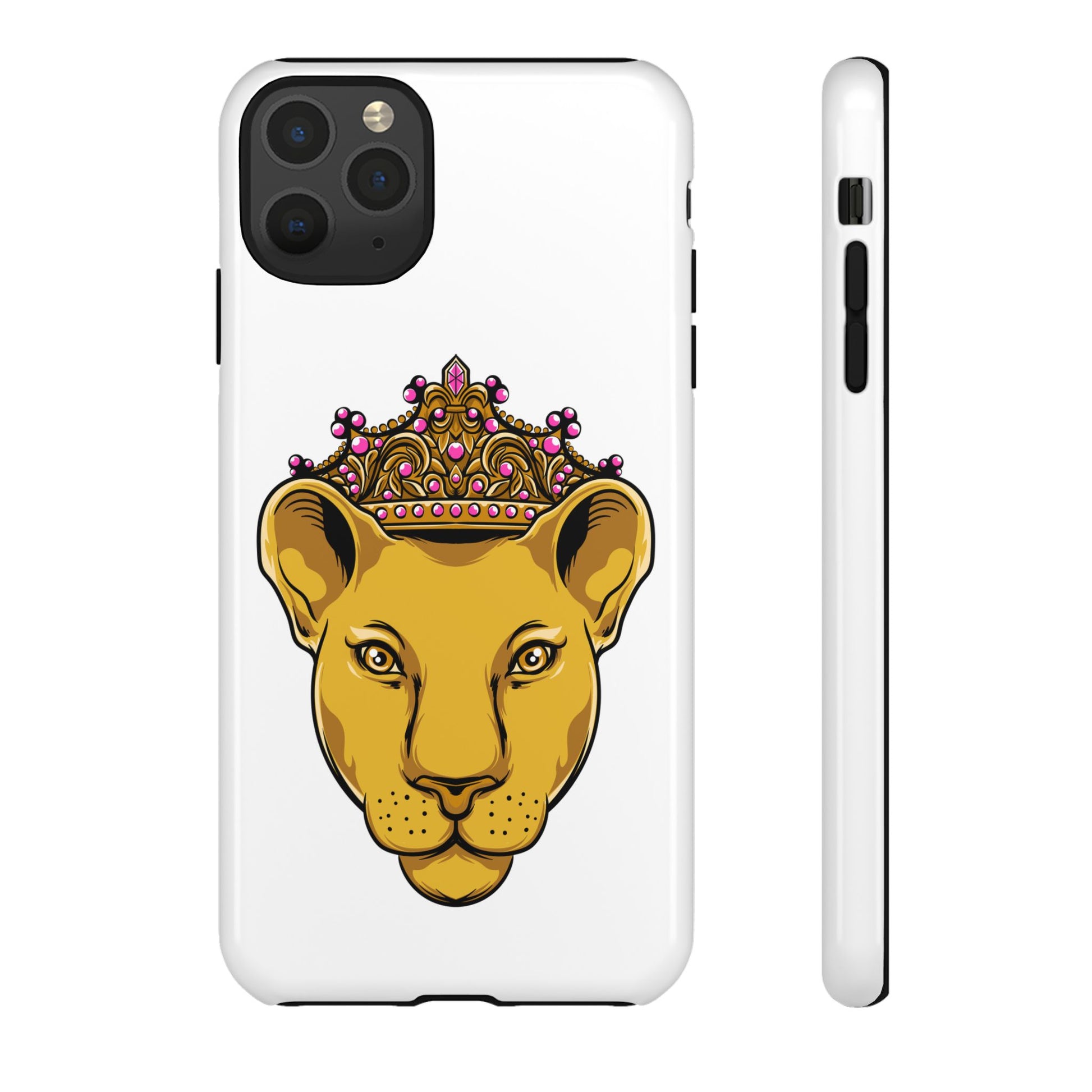 LIONESS white protective phone cover with dual-layer durability, faith-inspired style