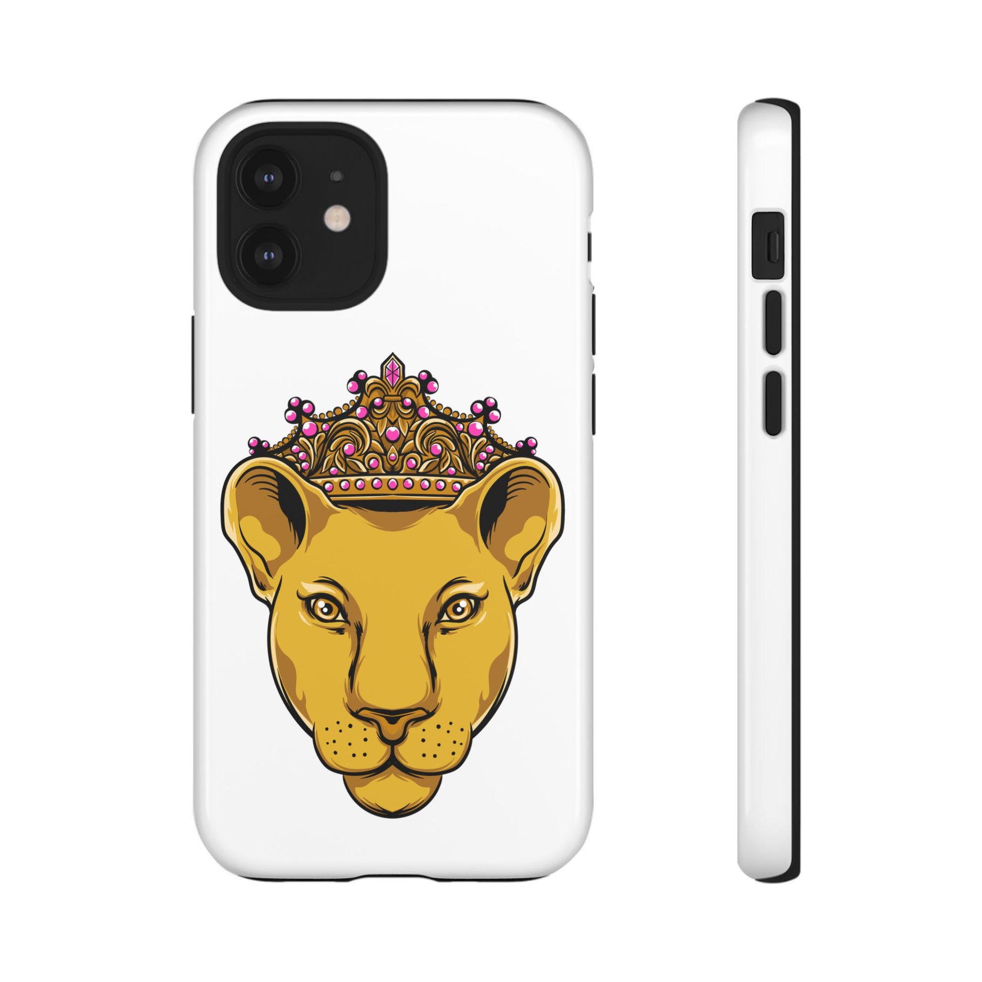 LIONESS white protective phone cover with dual-layer durability, faith-inspired style