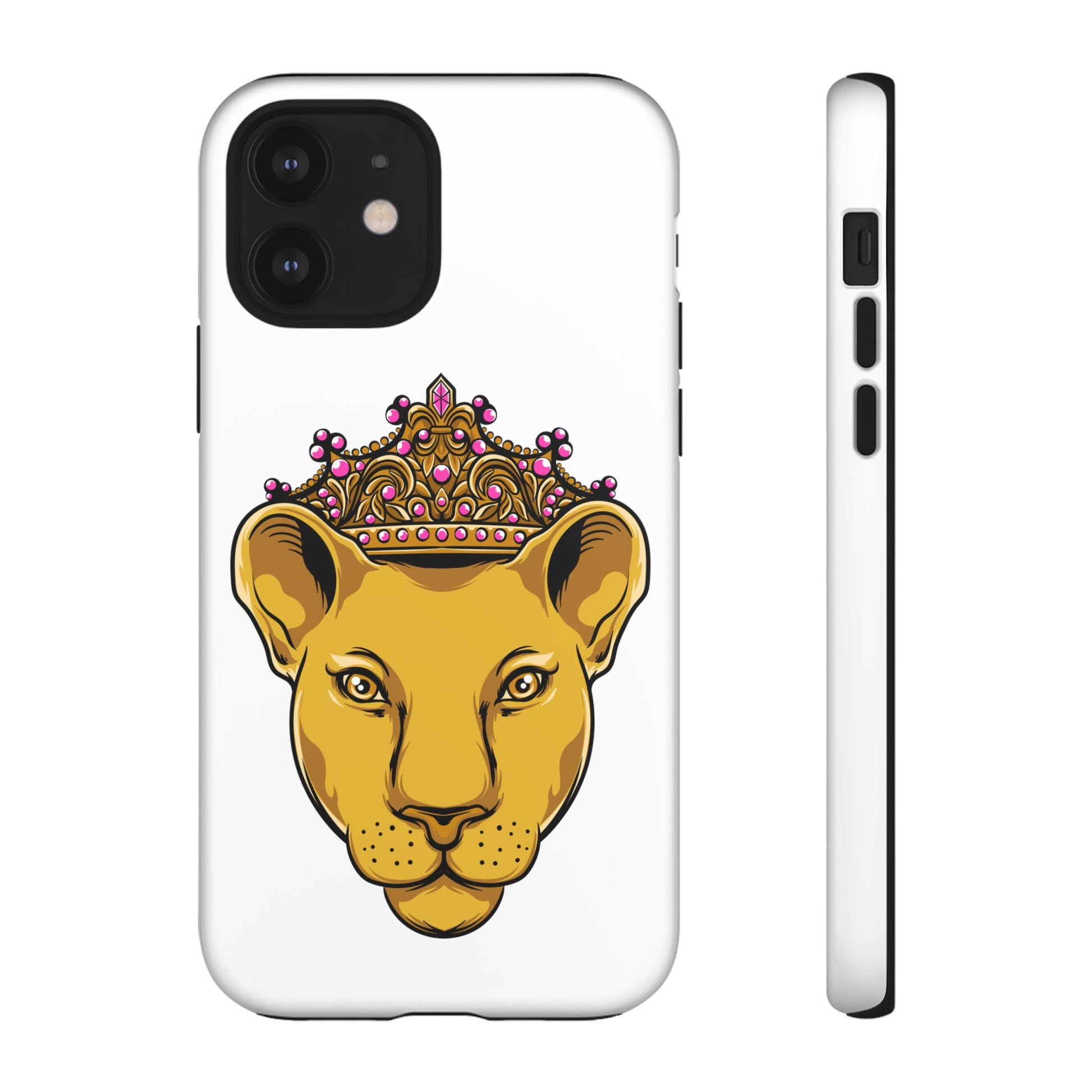 LIONESS white protective phone cover with dual-layer durability, faith-inspired style