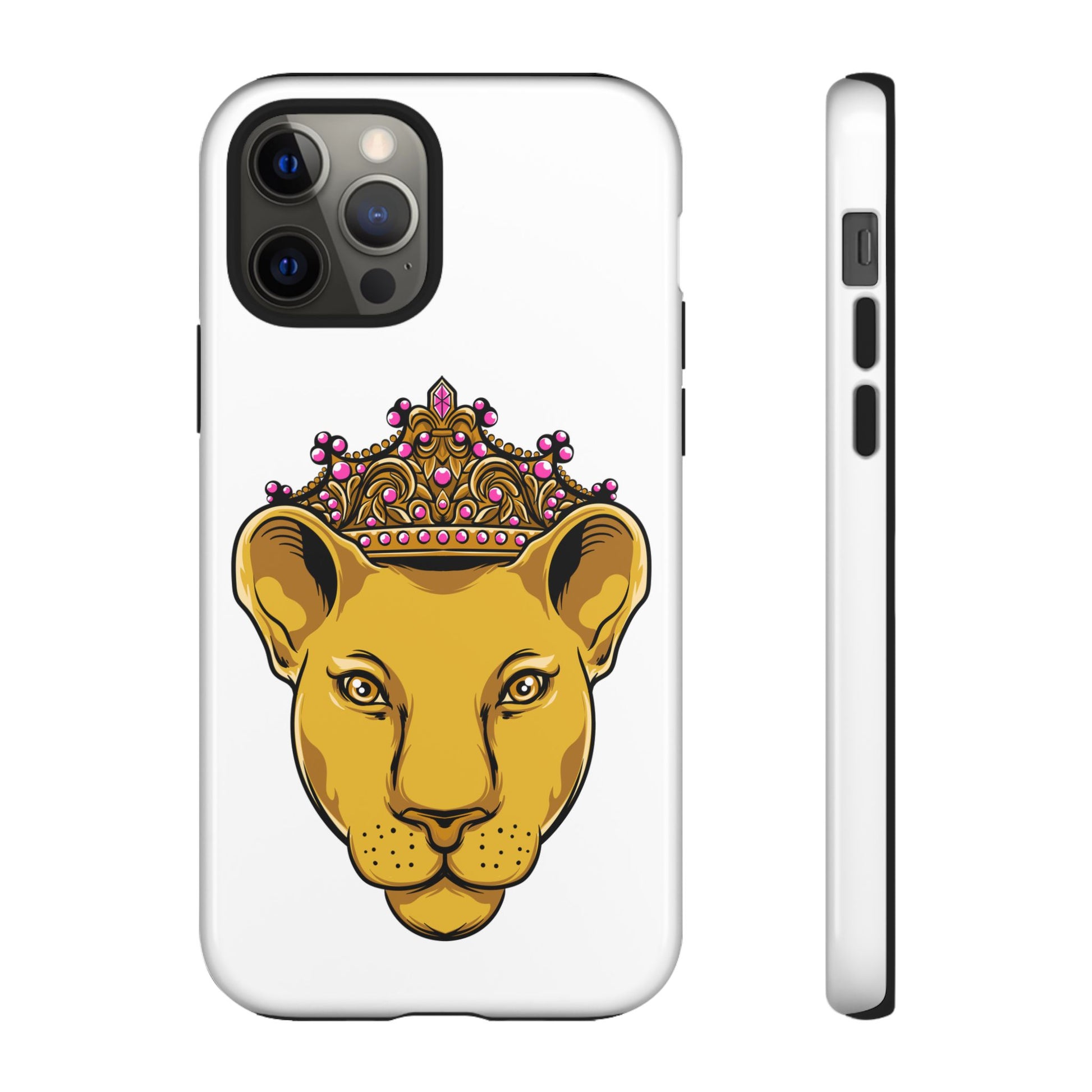 LIONESS white protective phone cover with dual-layer durability, faith-inspired style
