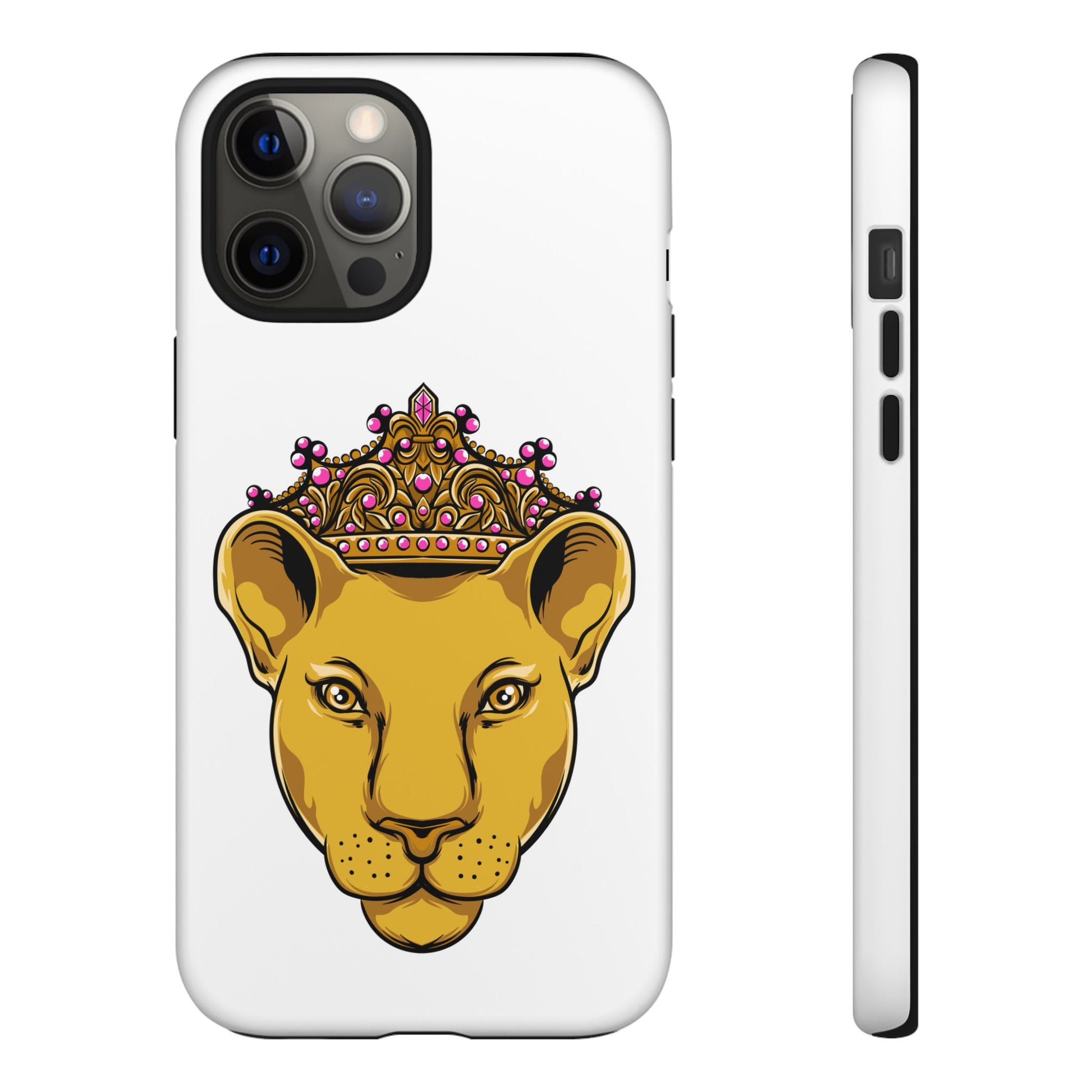 LIONESS white protective phone cover with dual-layer durability, faith-inspired style