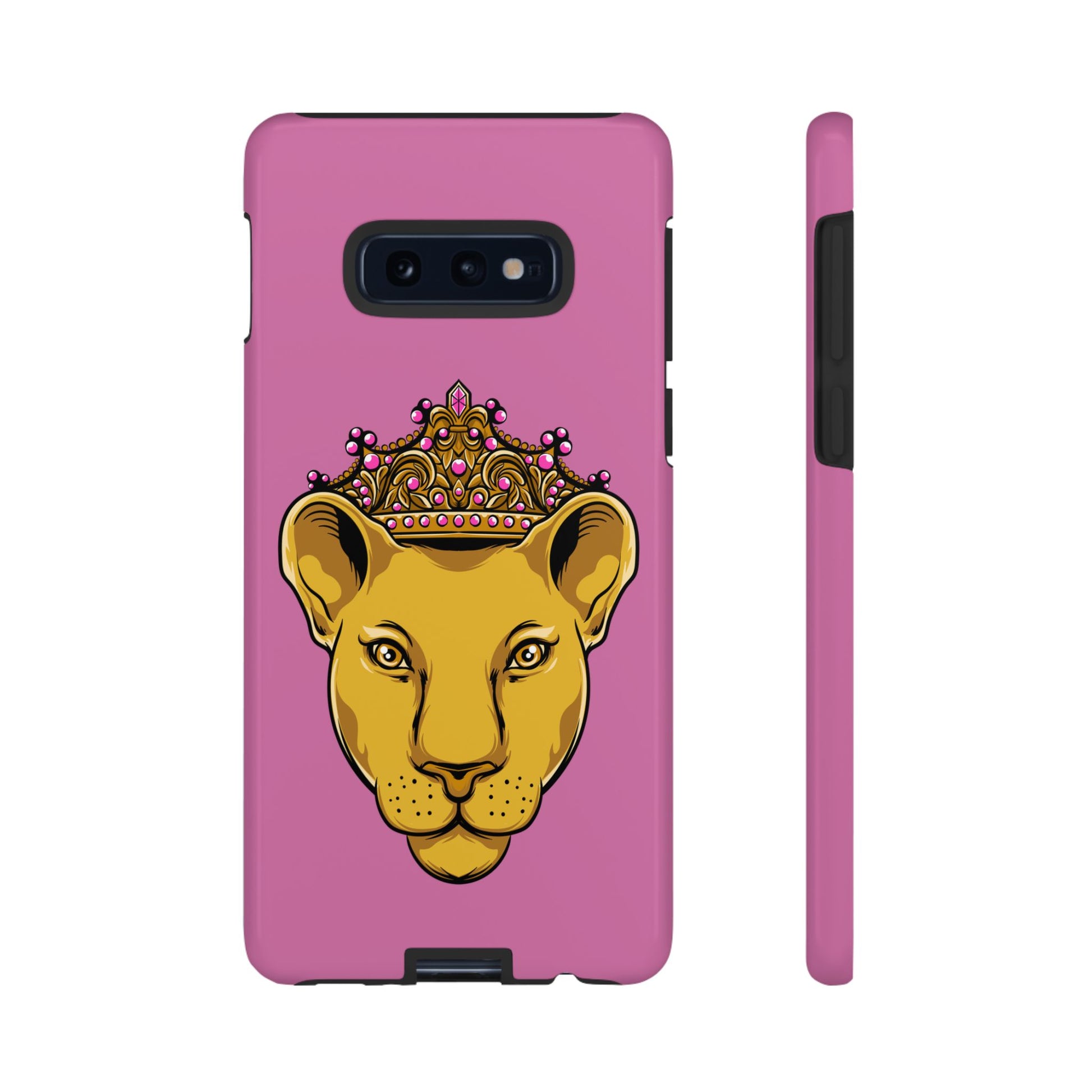Baby pink LIONESS phone case for women - Christian faith-inspired protective cover with bold design
