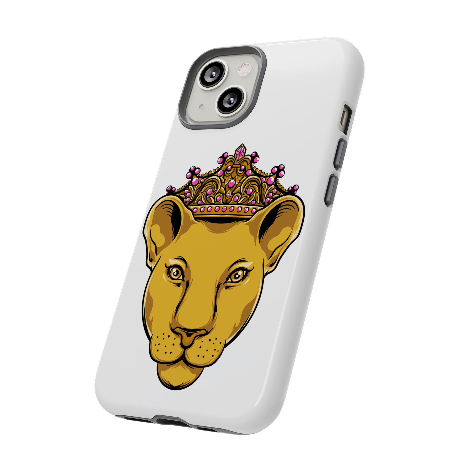 Dual-layer LIONESS phone cover in white for iPhone, Samsung, Google Pixel, Christian streetwear