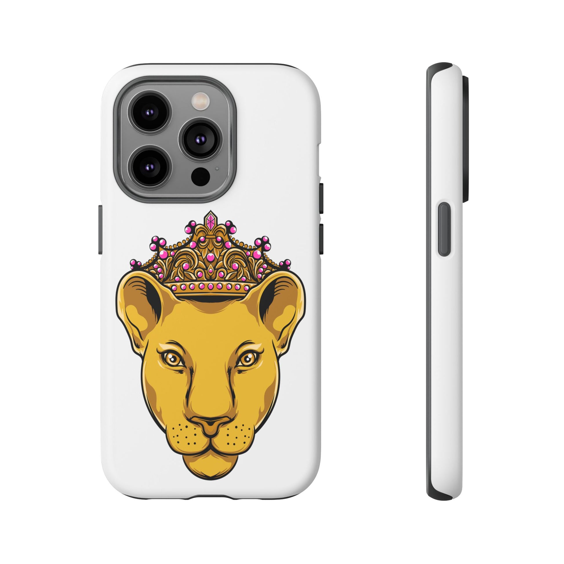 Dual-layer LIONESS phone cover in white for iPhone, Samsung, Google Pixel, Christian streetwear