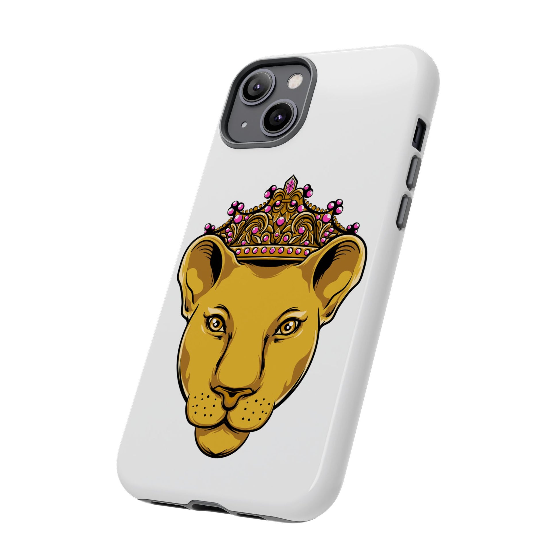 Dual-layer LIONESS phone cover in white for iPhone, Samsung, Google Pixel, Christian streetwear