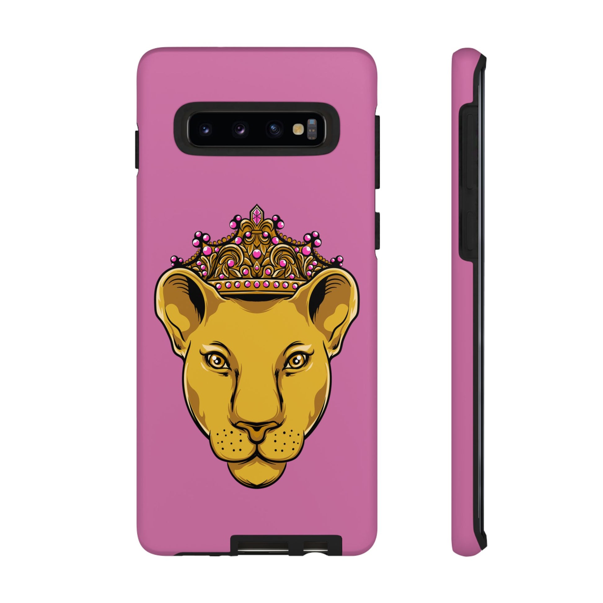 Baby pink LIONESS phone case for women - Christian faith-inspired protective cover with bold design