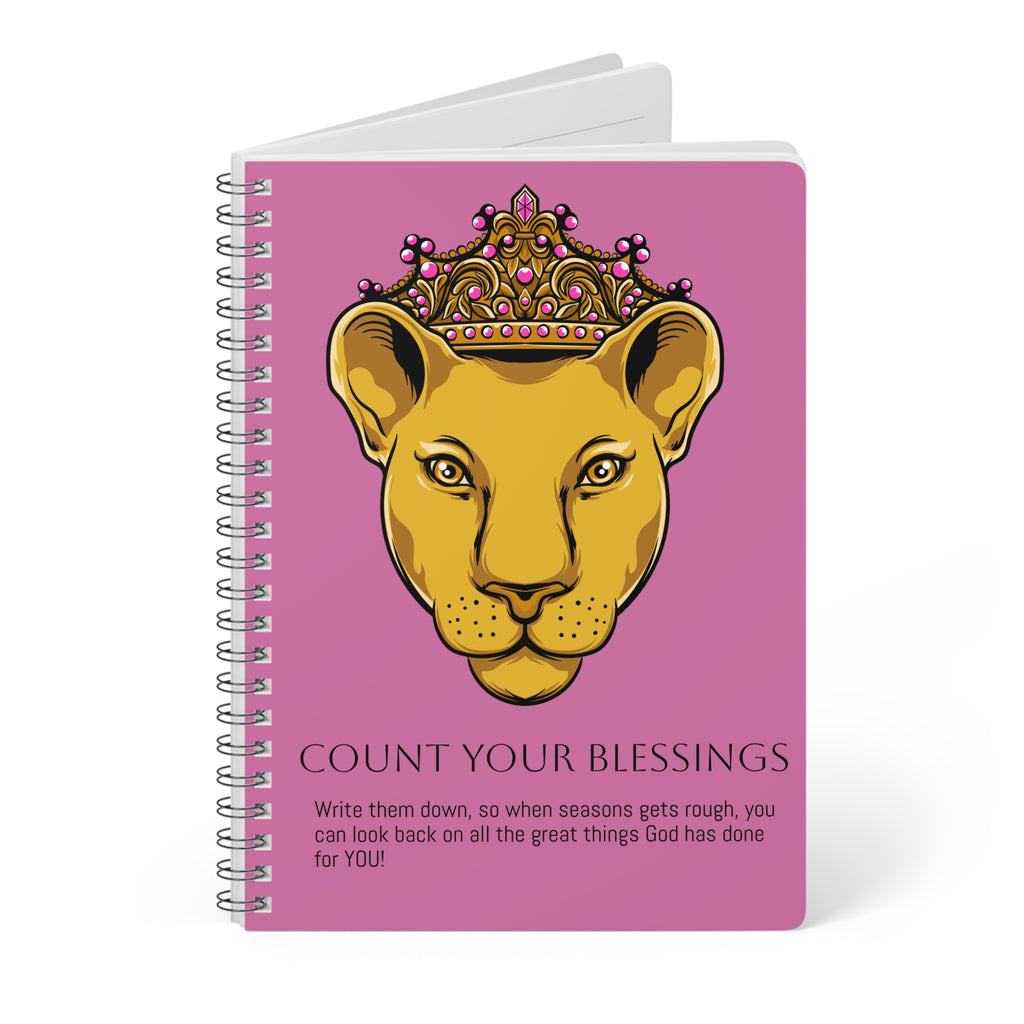 LIONESS JOURNAL notebook with glossy finish and wire binding
