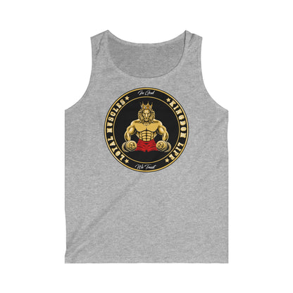 Faith walking men’s tank top with LOYAL MUSCLE design in grey – faith-based streetwear