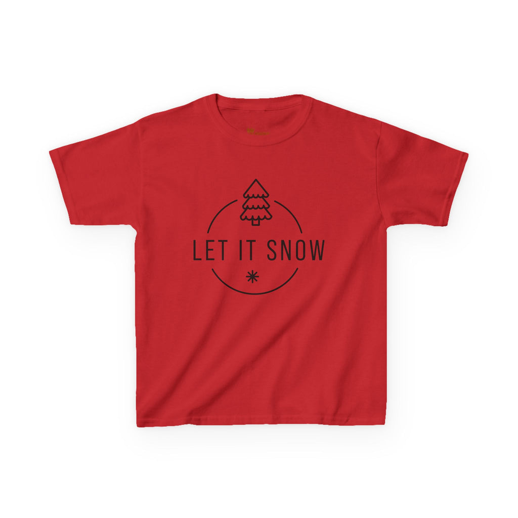 Front view of Kidssnowy Tee featuring 'Let It Snow' design for kids