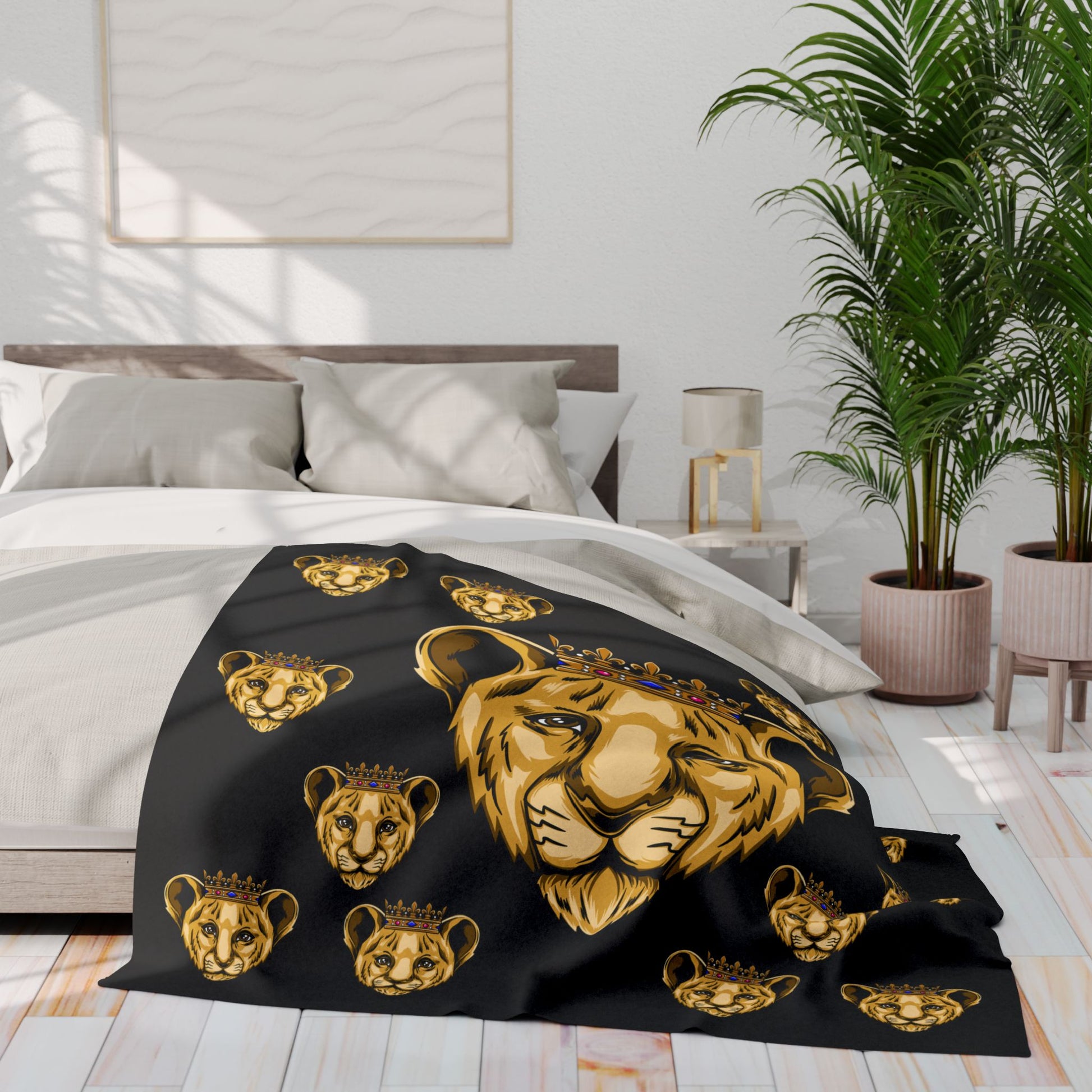 Elegant black blanket for crib or stroller – PRINCE design for faith living