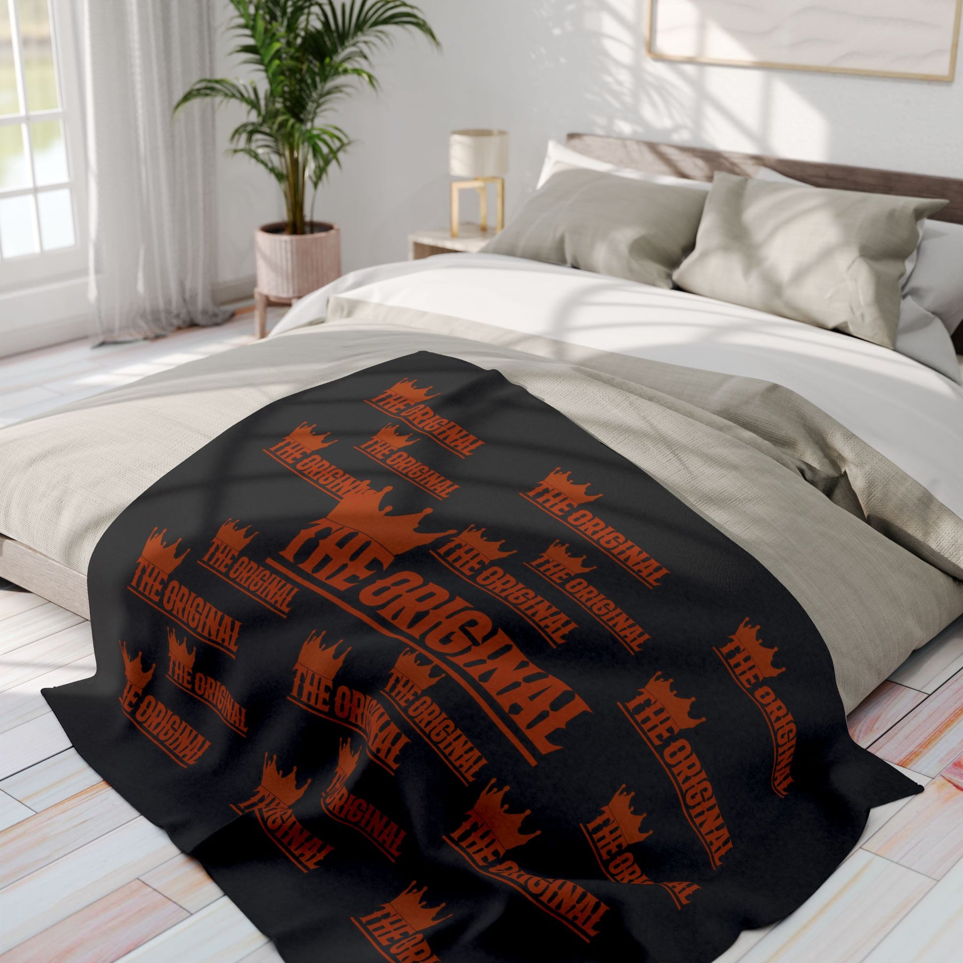Soft fleece throw with red faith-based print – warm and inspirational