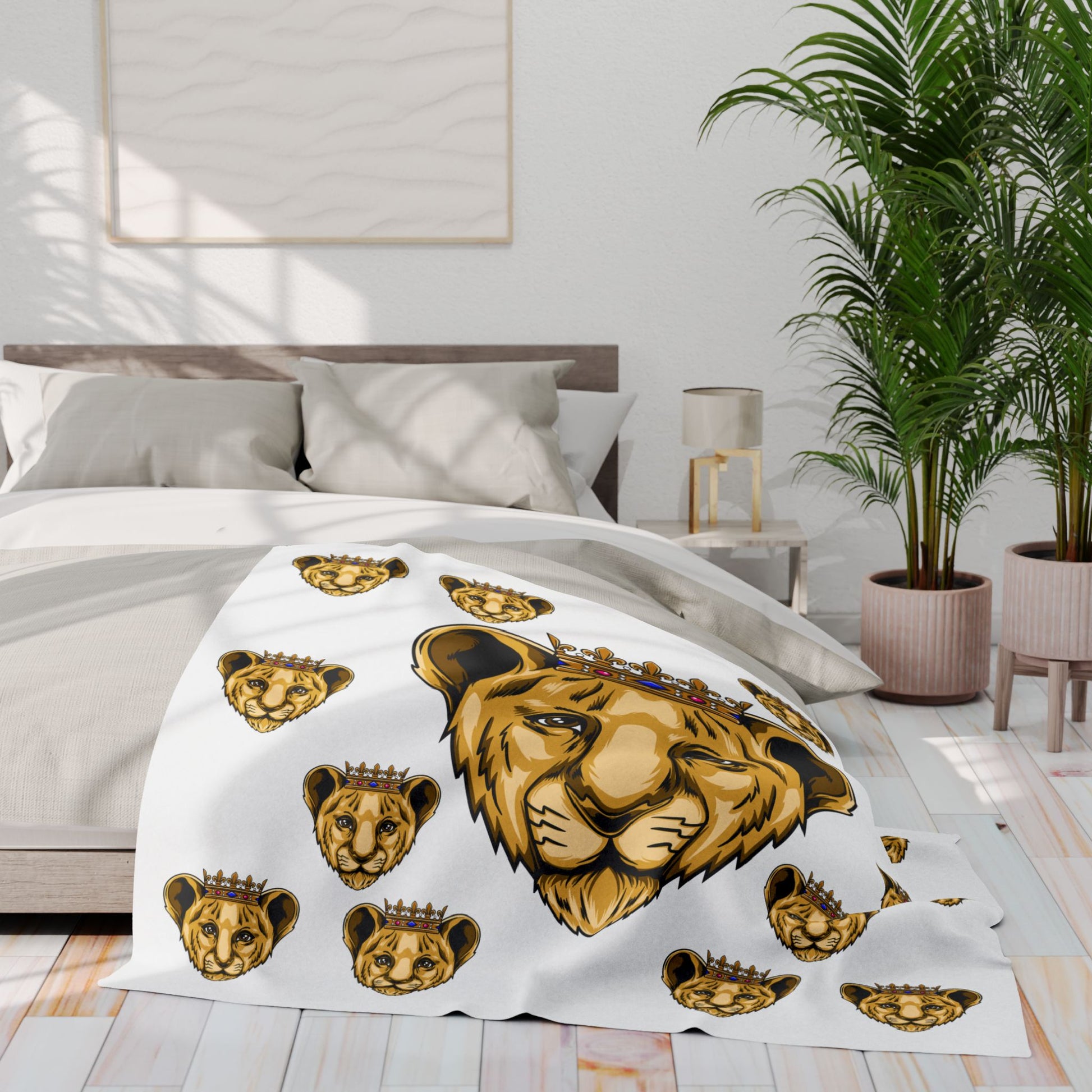 White Christian fleece blanket for boys – PRINCE design