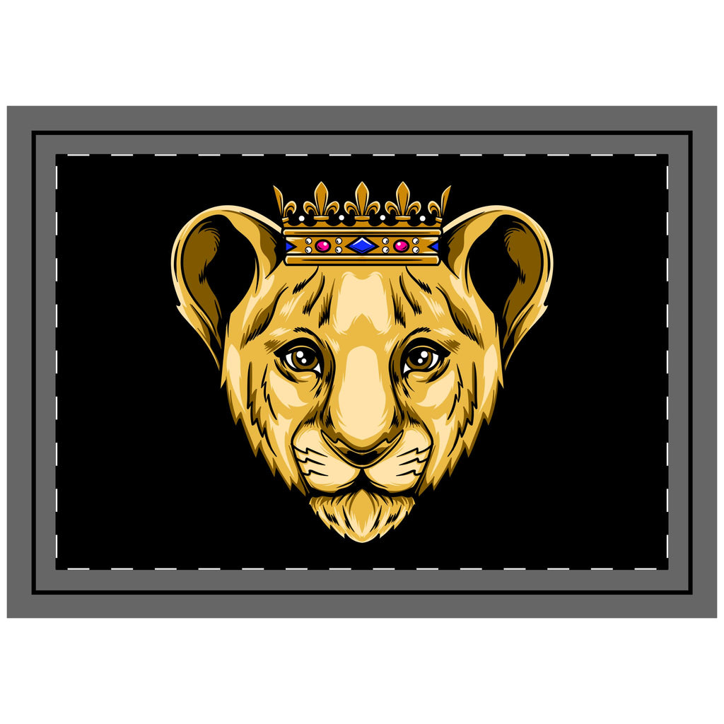 Christian throw pillow with lion and gold crown – PRINCE design