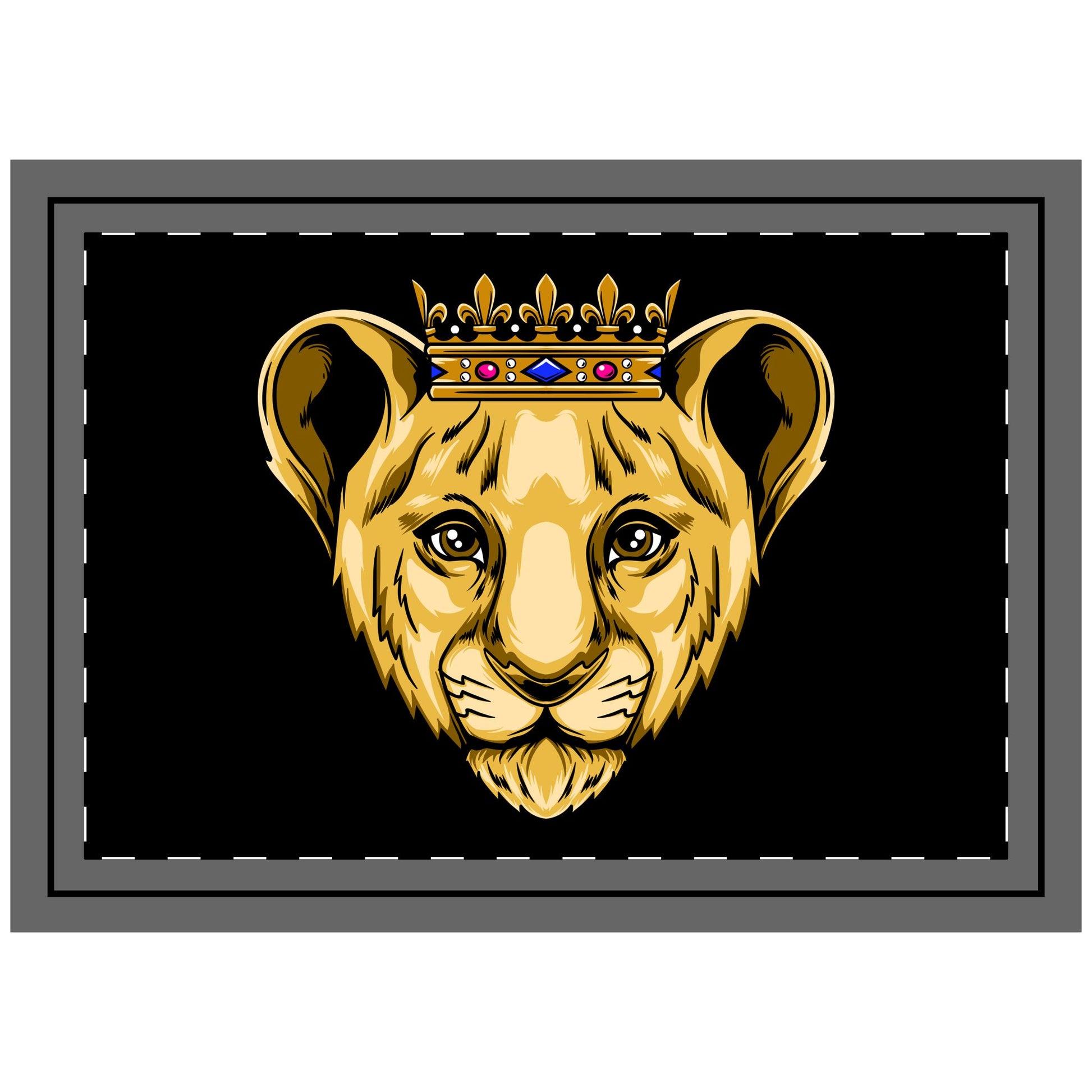 Christian throw pillow with lion and gold crown – PRINCE design