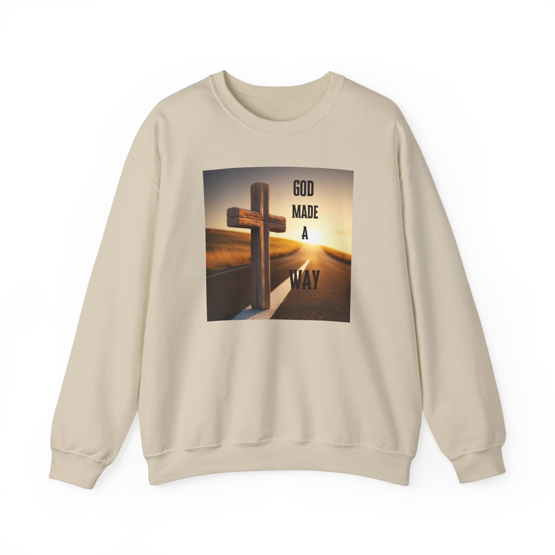 Faith-based unisex Gildan 18000 sweatshirt in cozy fit