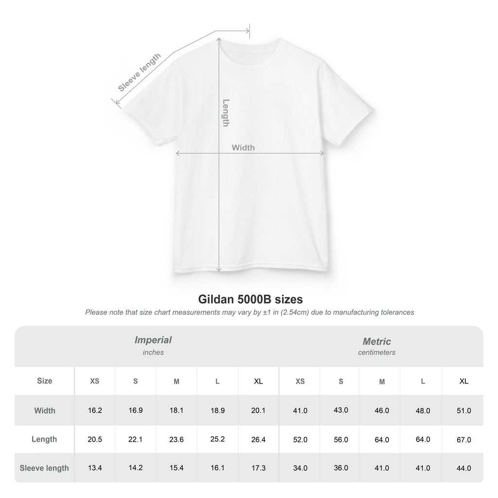 Detailed look size chart at ribbed collar and shoulder seams on kids' tee