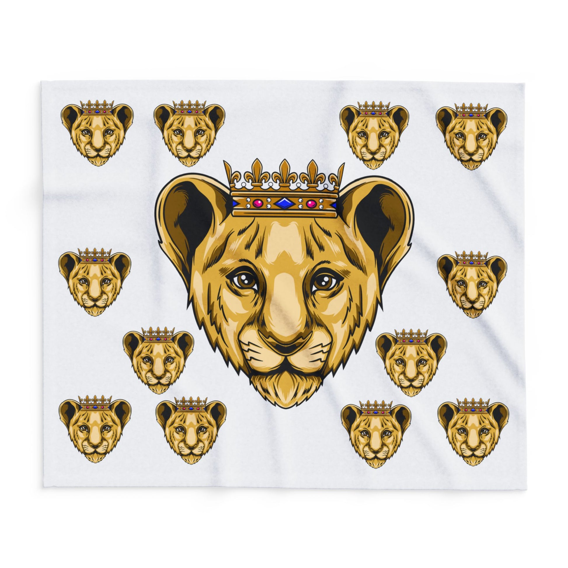 Flat lay Elegant white fleece throw with PRINCE print – Christian home decor