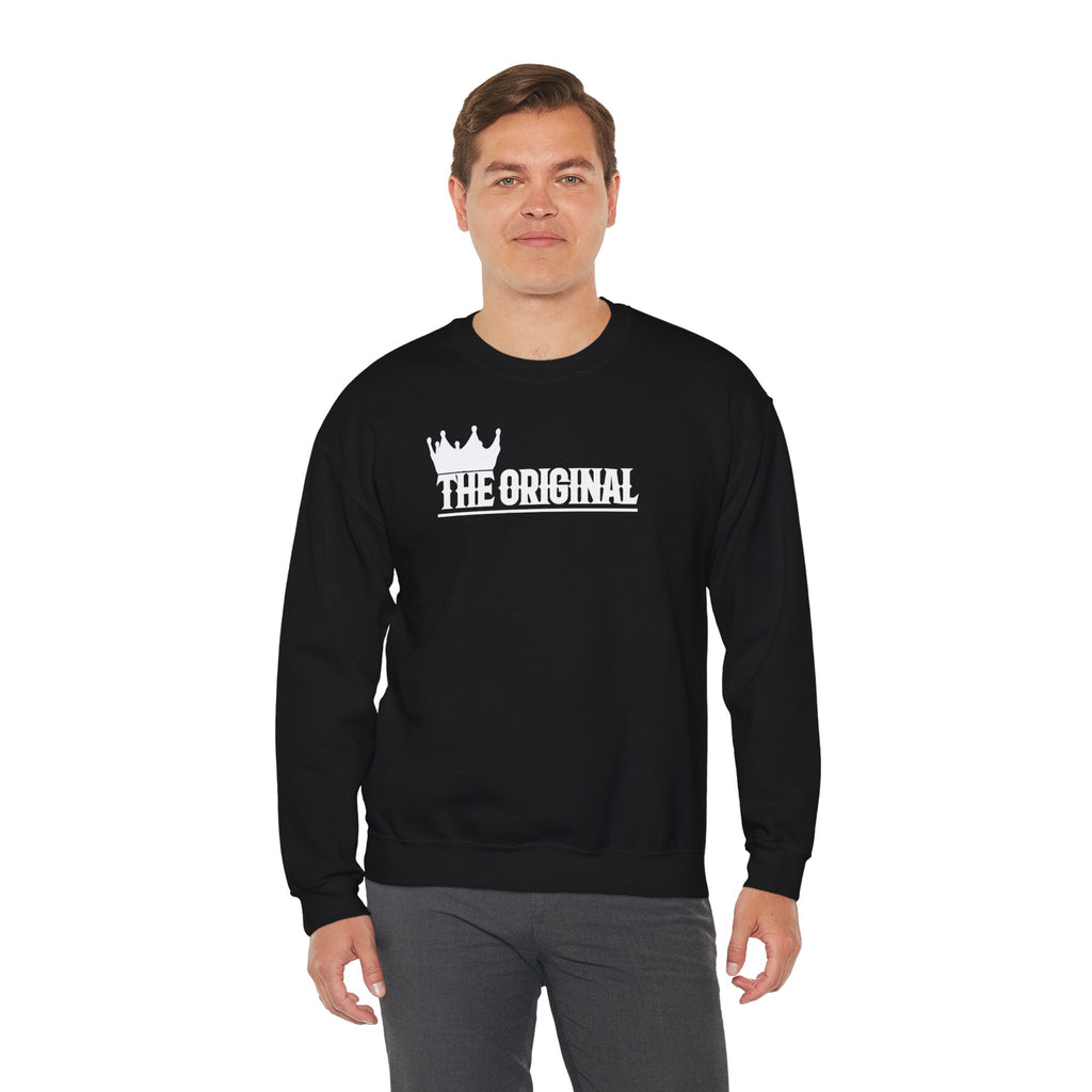 Model showing comfort fit of The Original embroidered sweatshirt