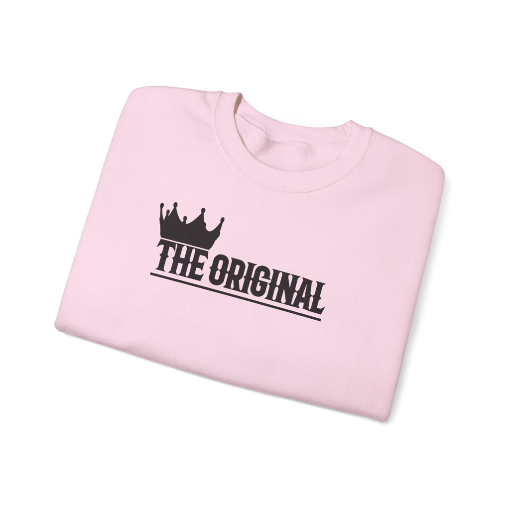 Neatly folded unisex sweatshirt with subtle black branding