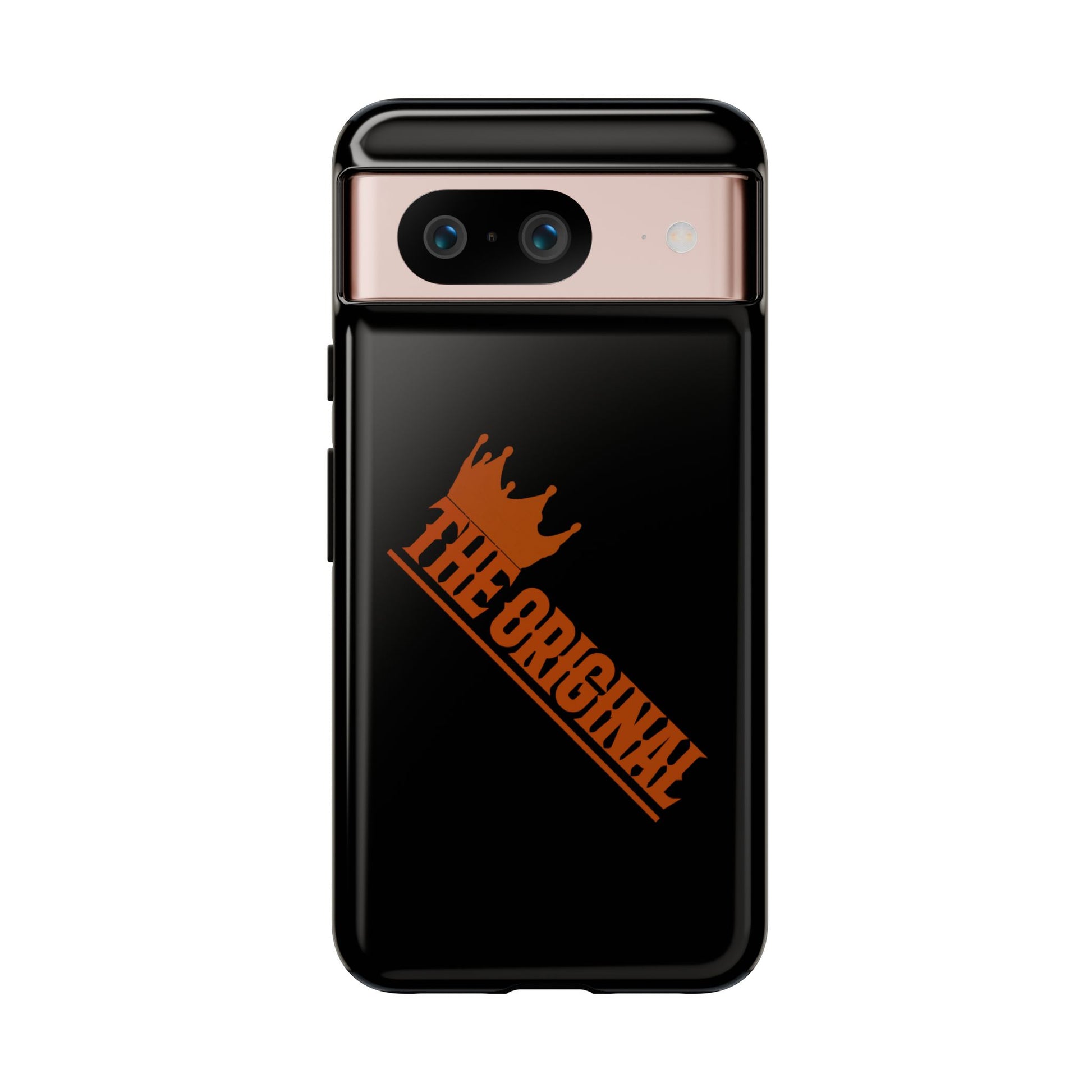 Black phone case with red THE ORIGINAL brand text – Christian streetwear style