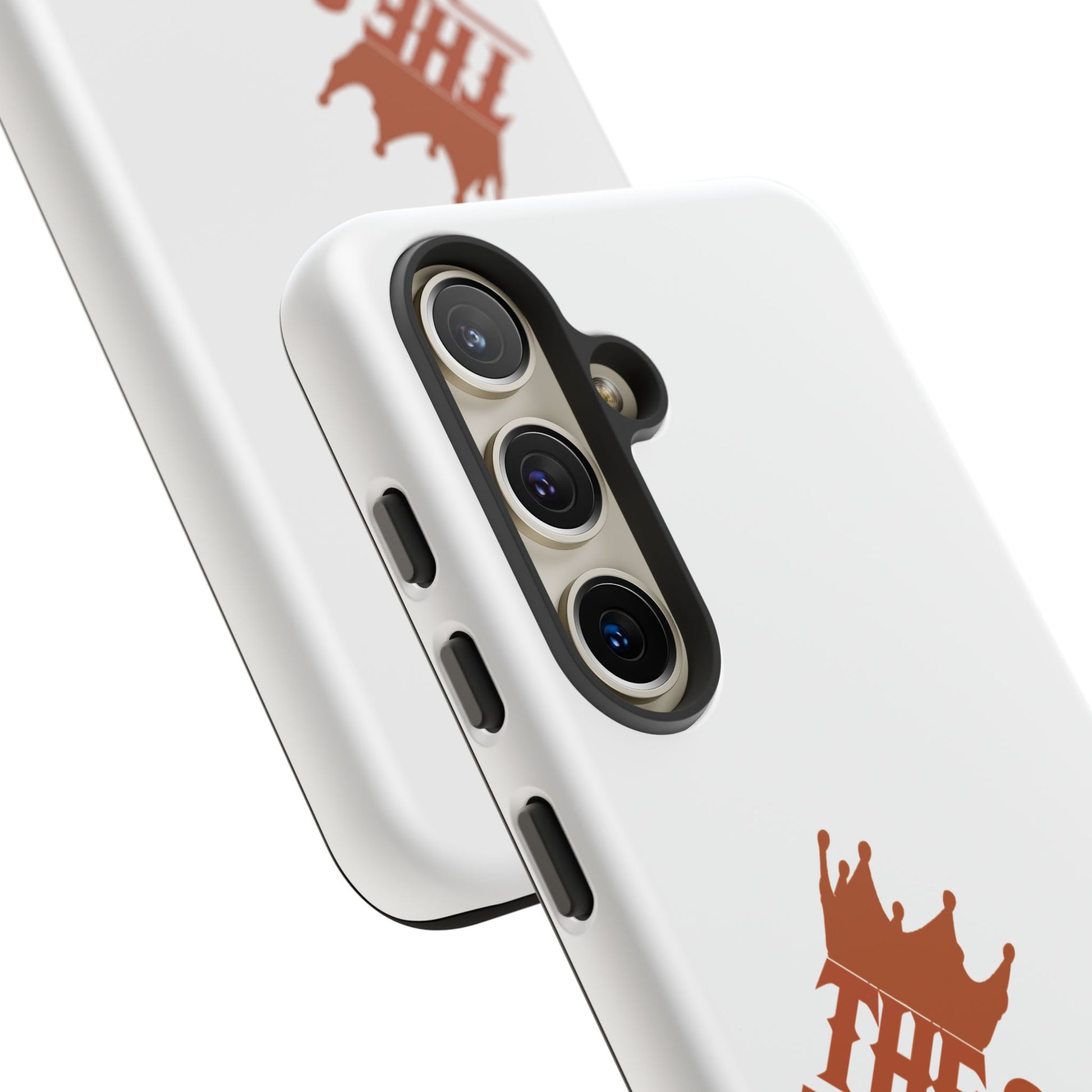 White phone case with red THE ORIGINAL brand text – Christian streetwear style