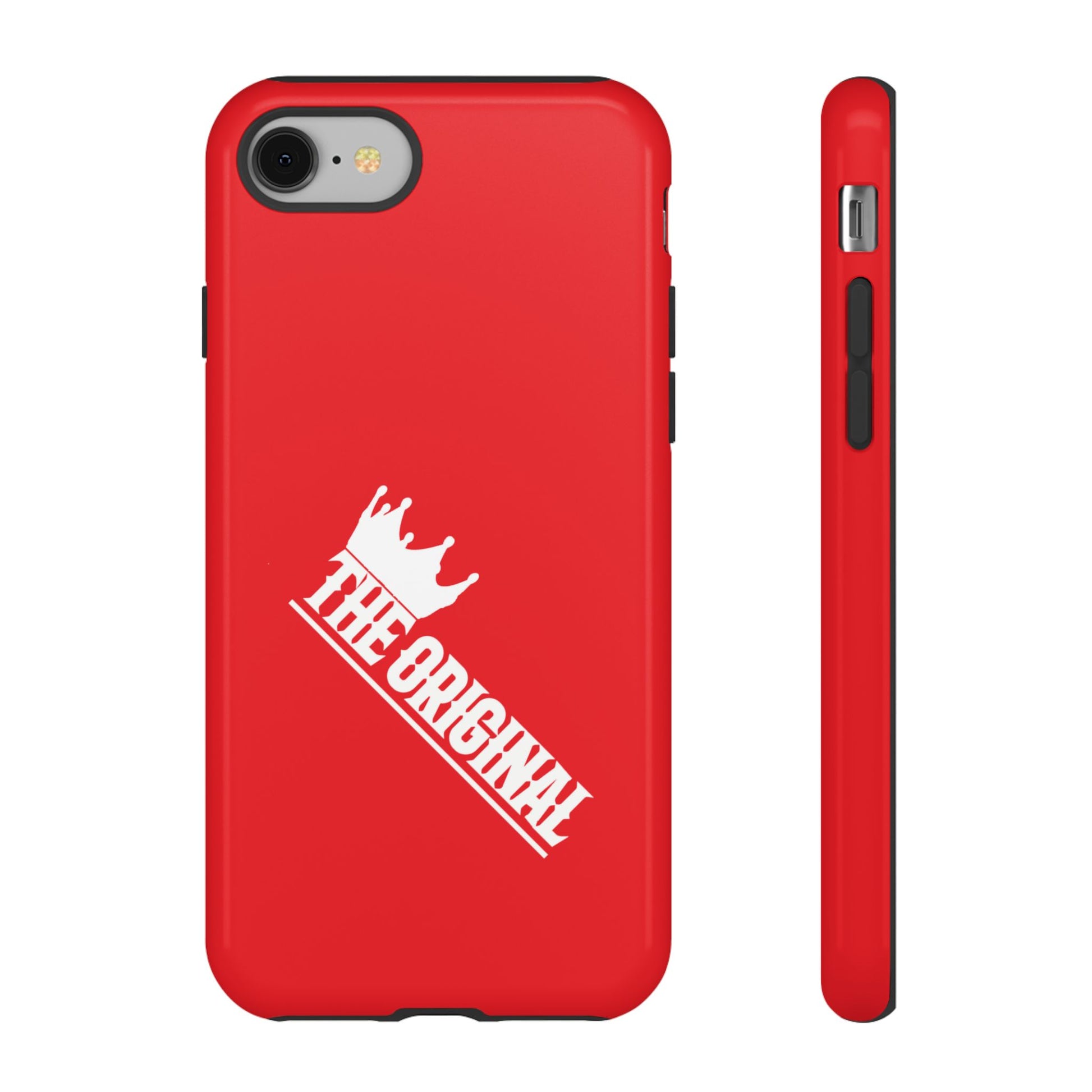Red phone case with white THE ORIGINAL logo – Christian streetwear style