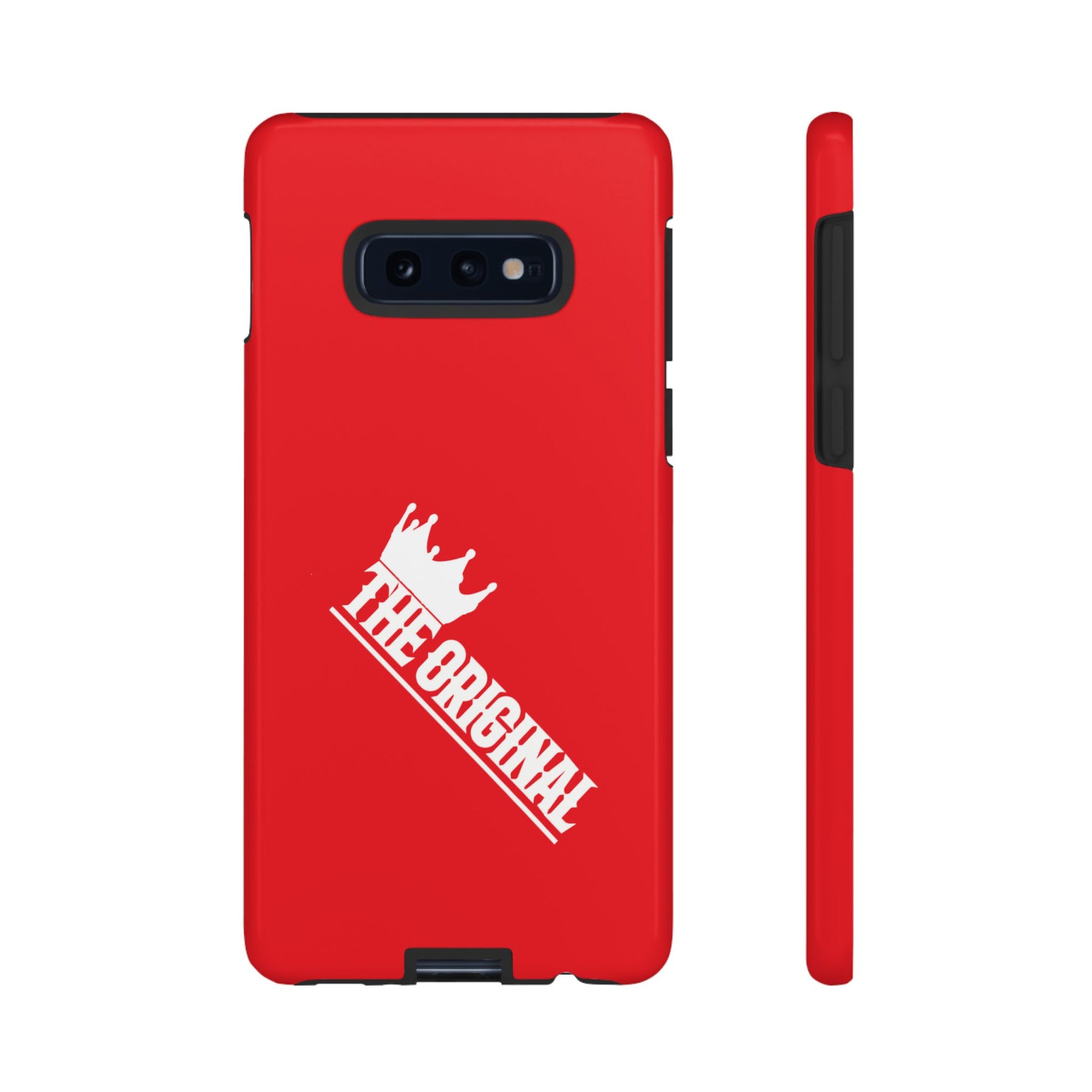 Red phone case with white THE ORIGINAL logo – Christian streetwear style