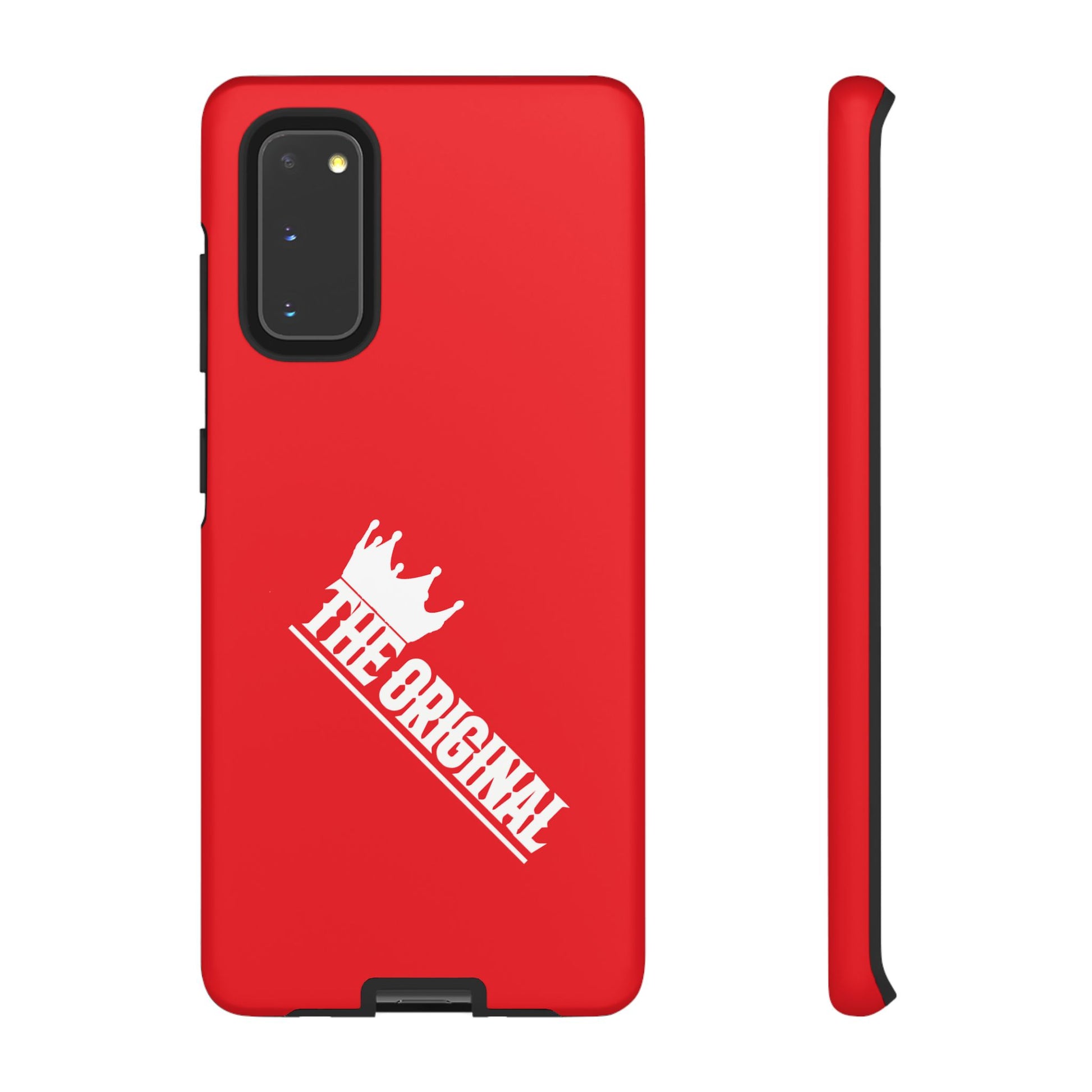 Red phone case with white THE ORIGINAL logo – Christian streetwear style