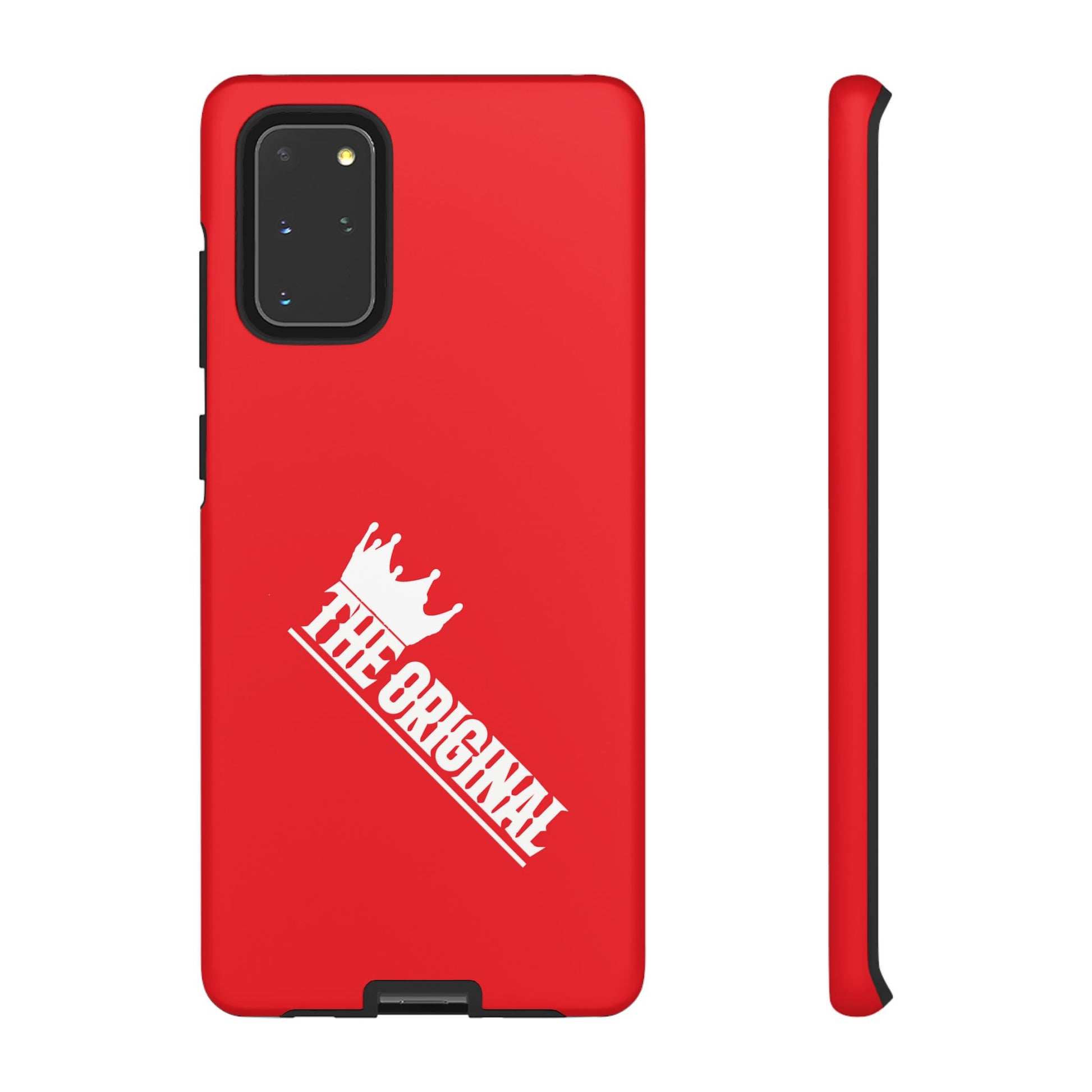 Red phone case with white THE ORIGINAL logo – Christian streetwear style