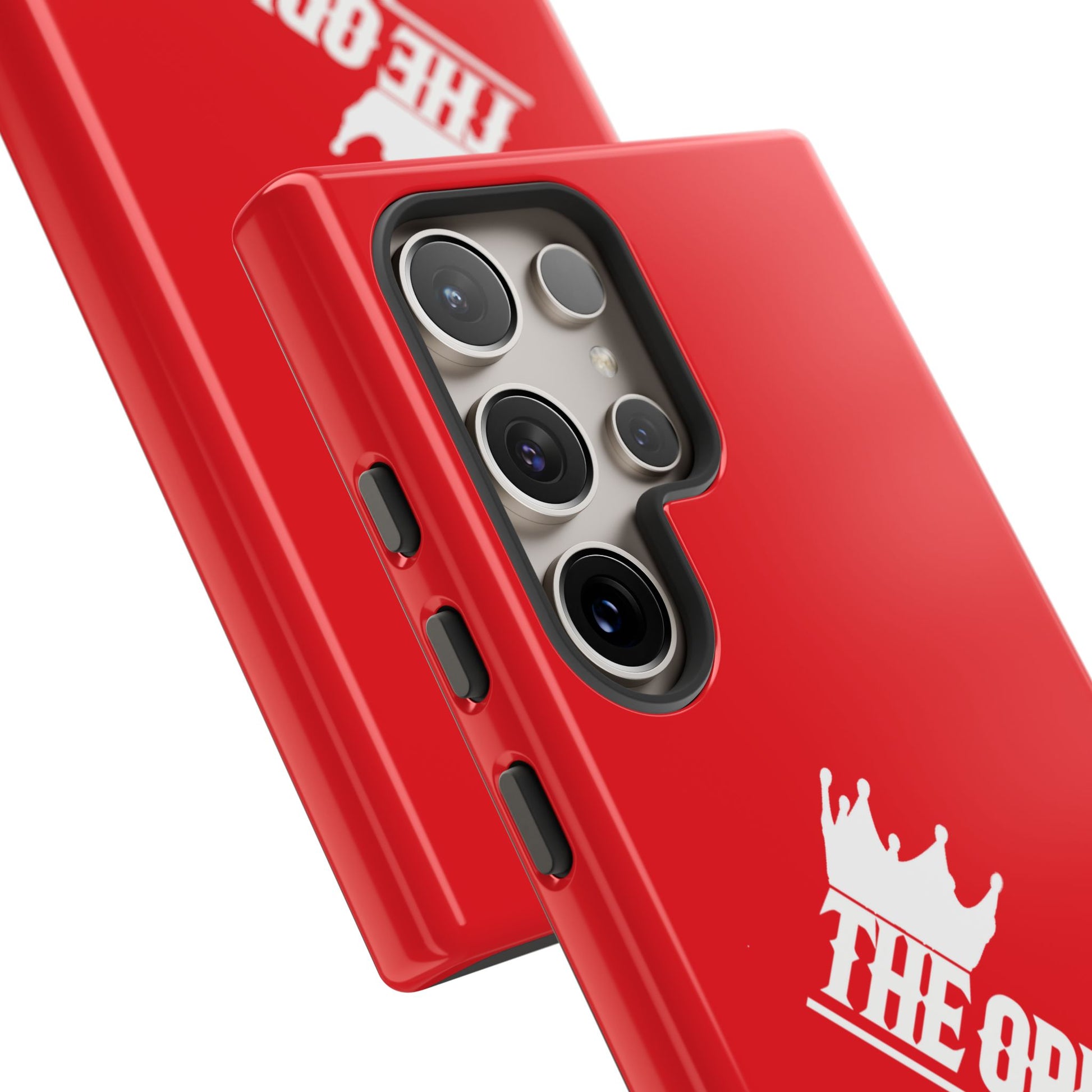 Red phone case with white THE ORIGINAL logo – Christian streetwear style
