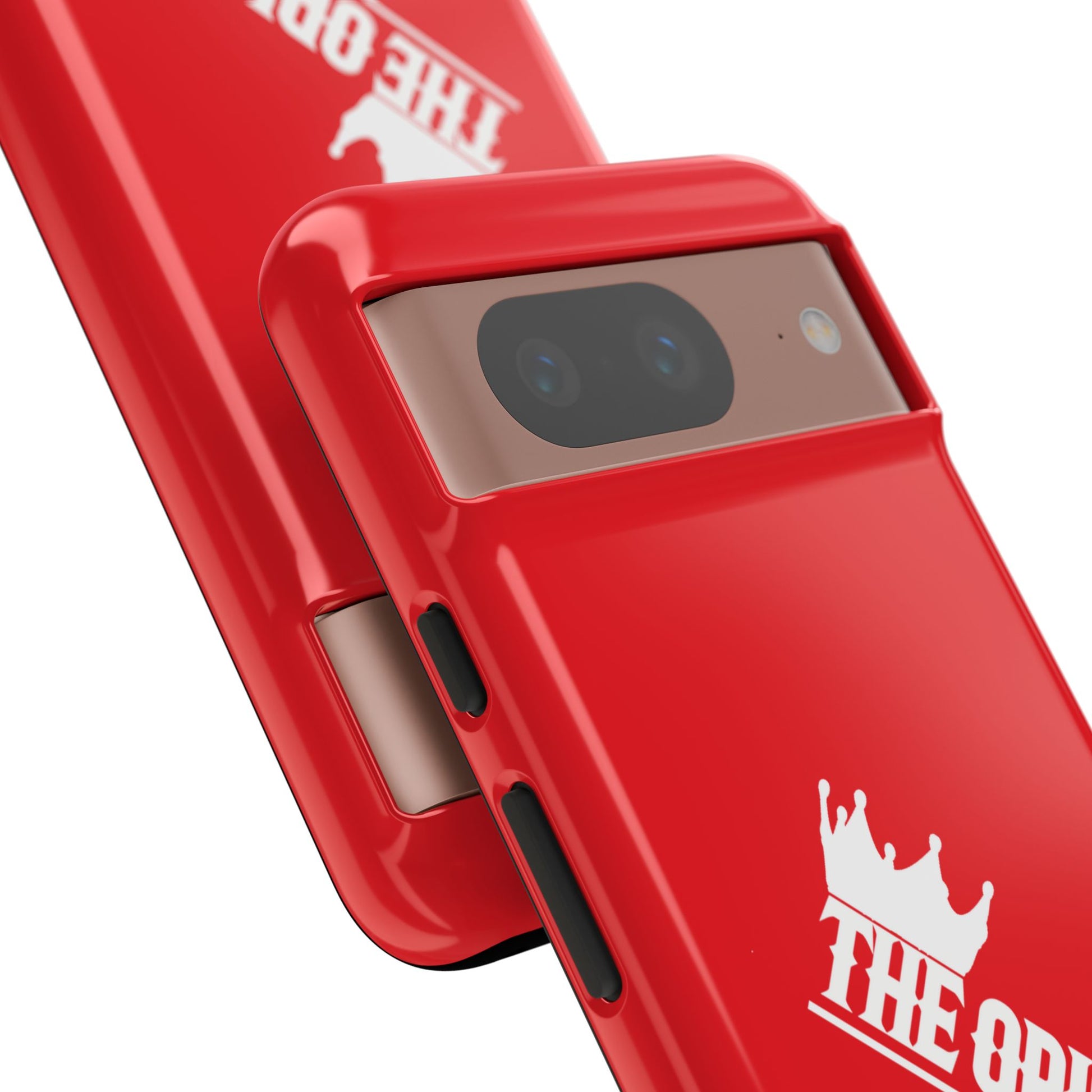 Red phone case with white THE ORIGINAL logo – Christian streetwear style