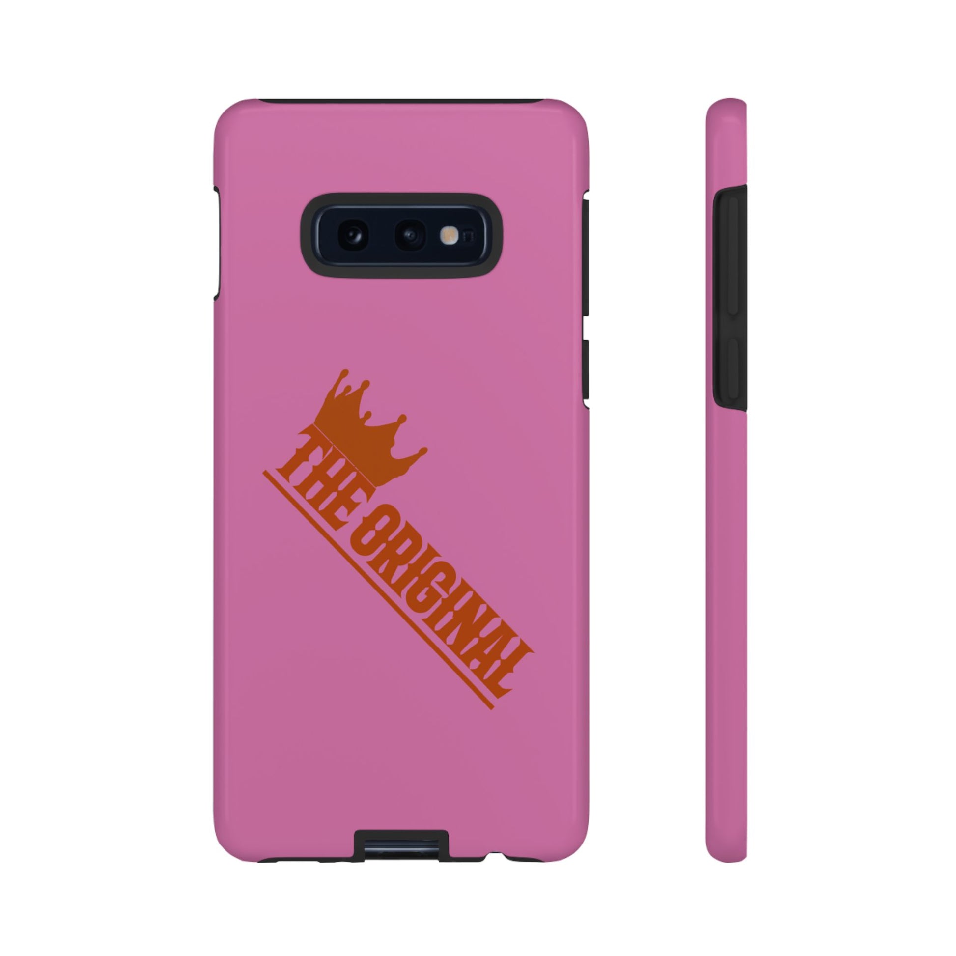 Pink phone case with red THE ORIGINAL logo – Christian streetwear style