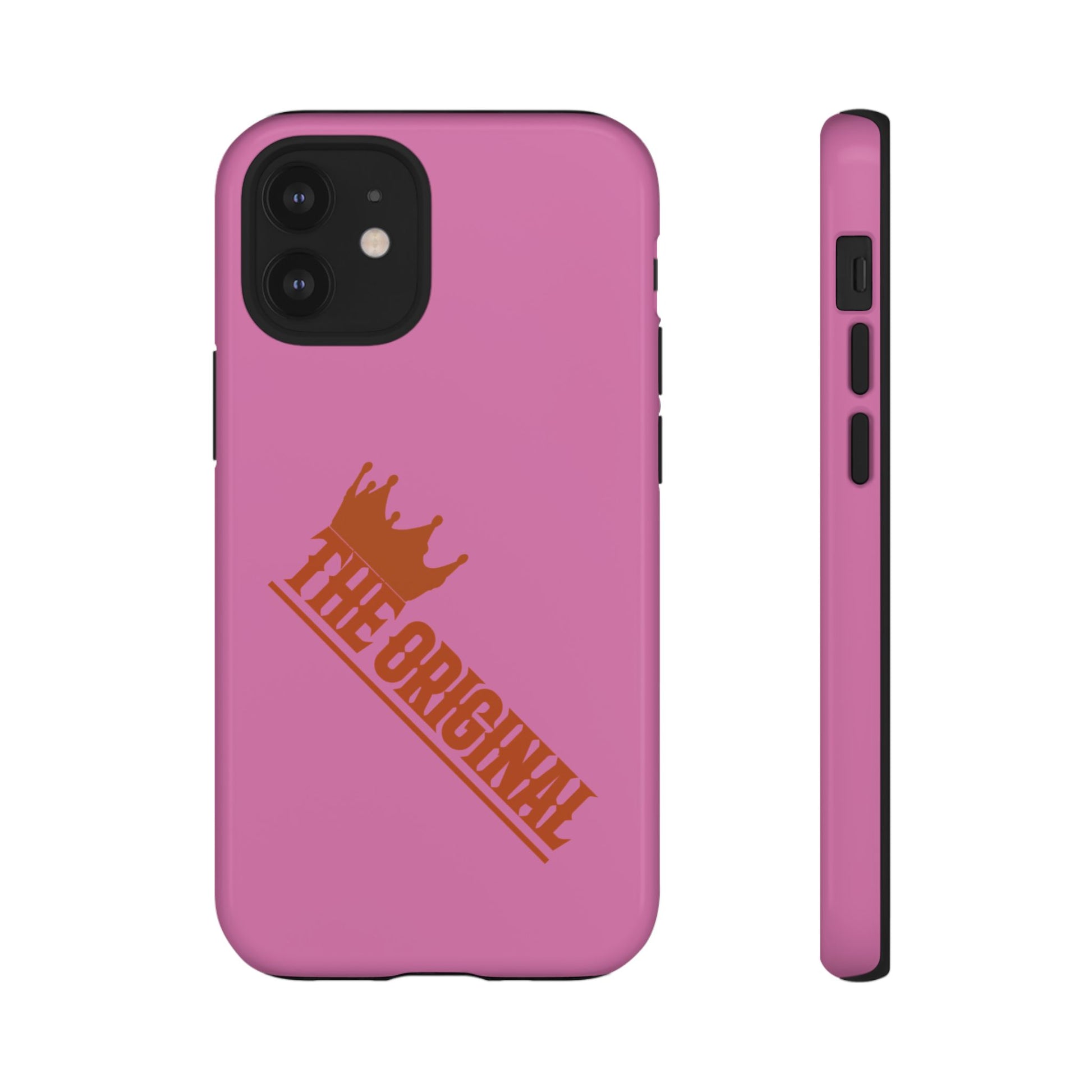 Pink phone case with red THE ORIGINAL logo – Christian streetwear style
