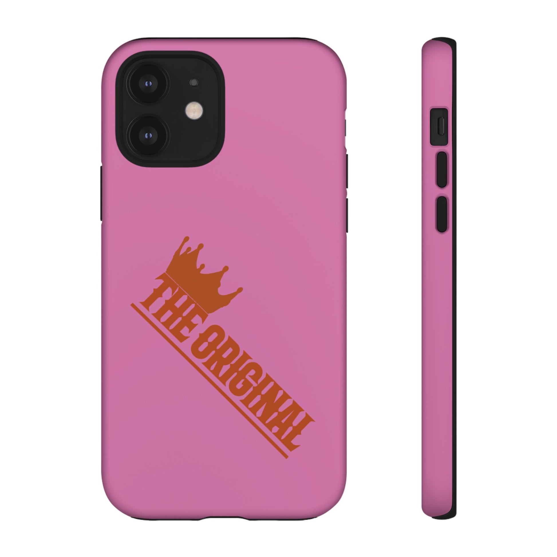 Pink phone case with red THE ORIGINAL logo – Christian streetwear style