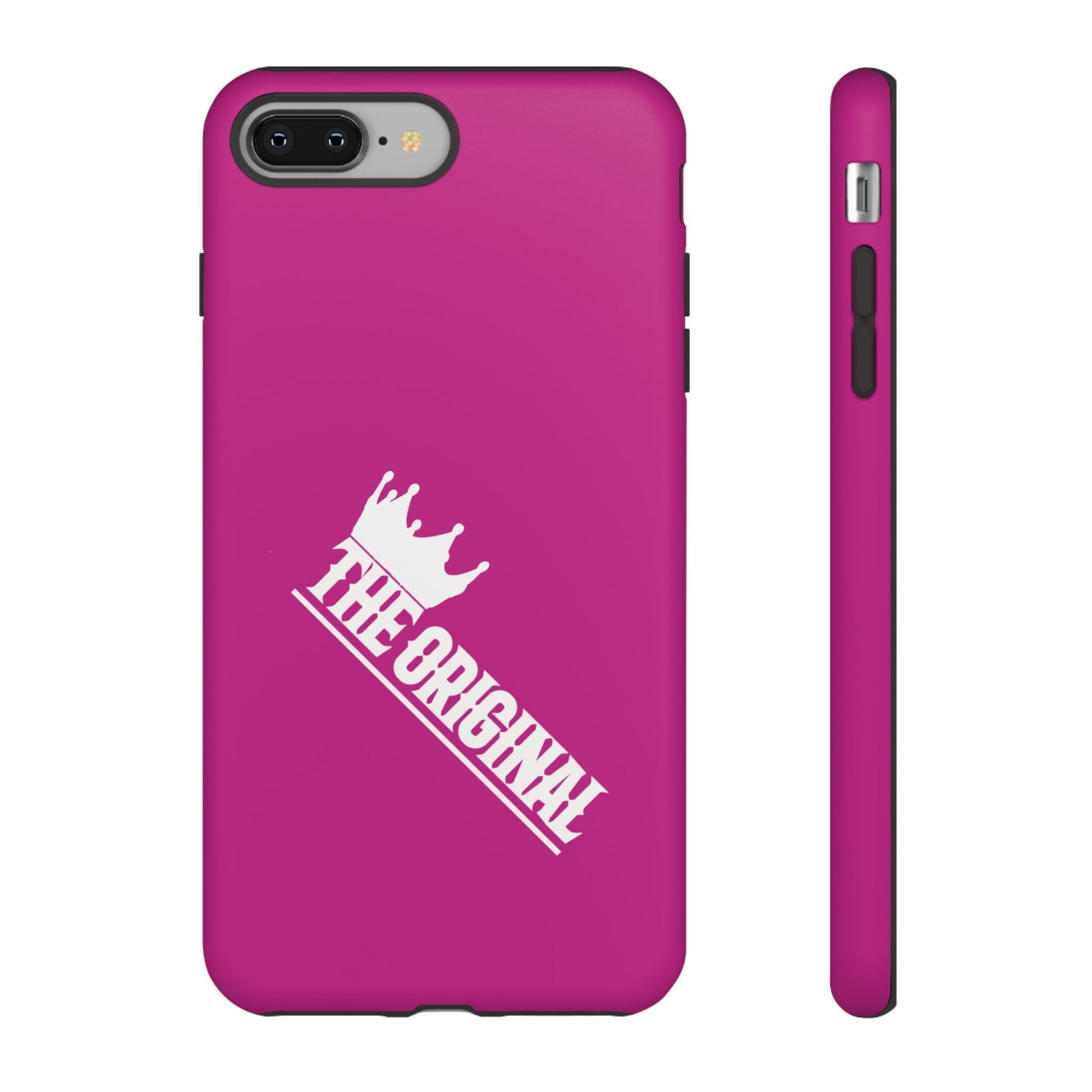 Pink phone case with white THE ORIGINAL print – Christian streetwear style
