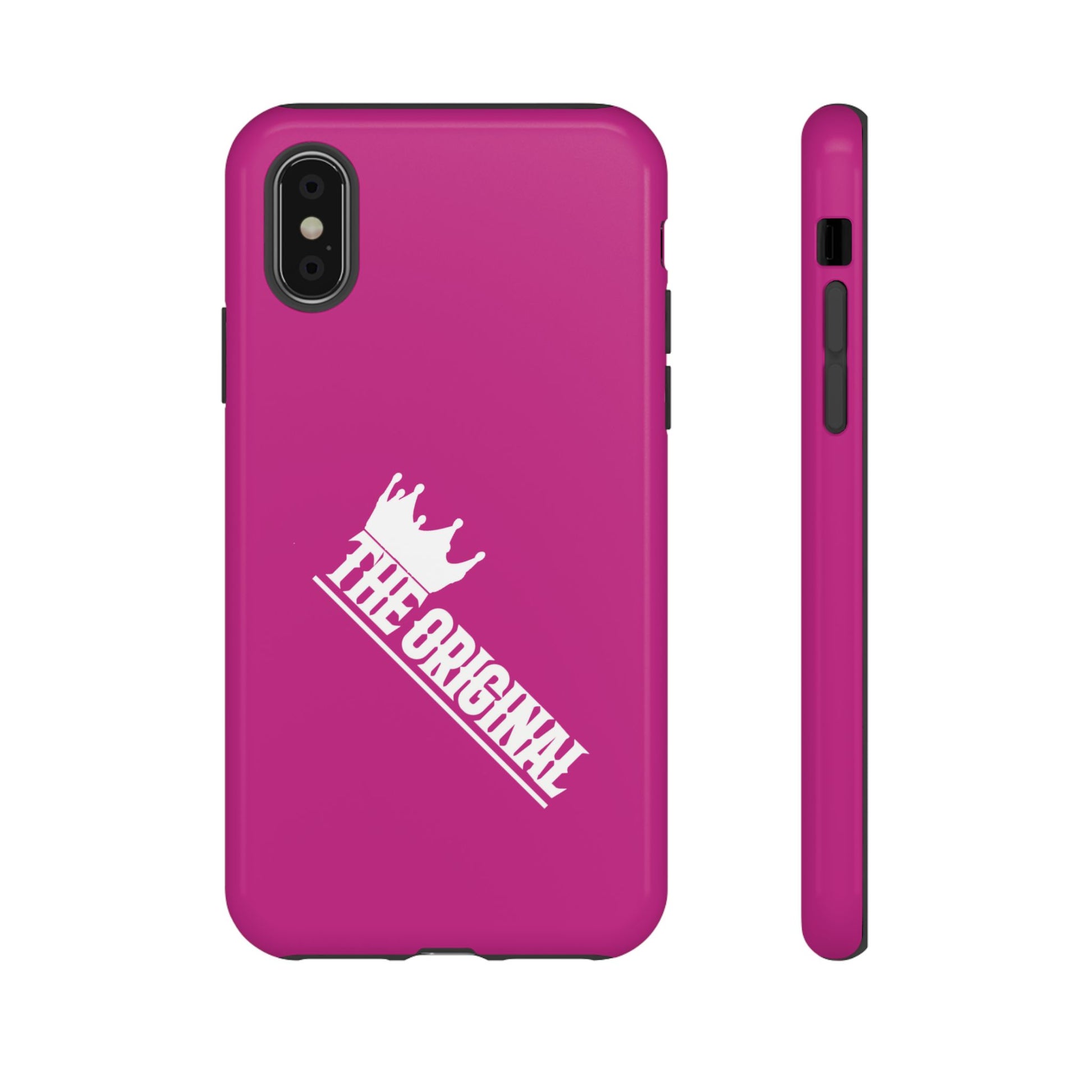 Pink phone case with white THE ORIGINAL print – Christian streetwear style