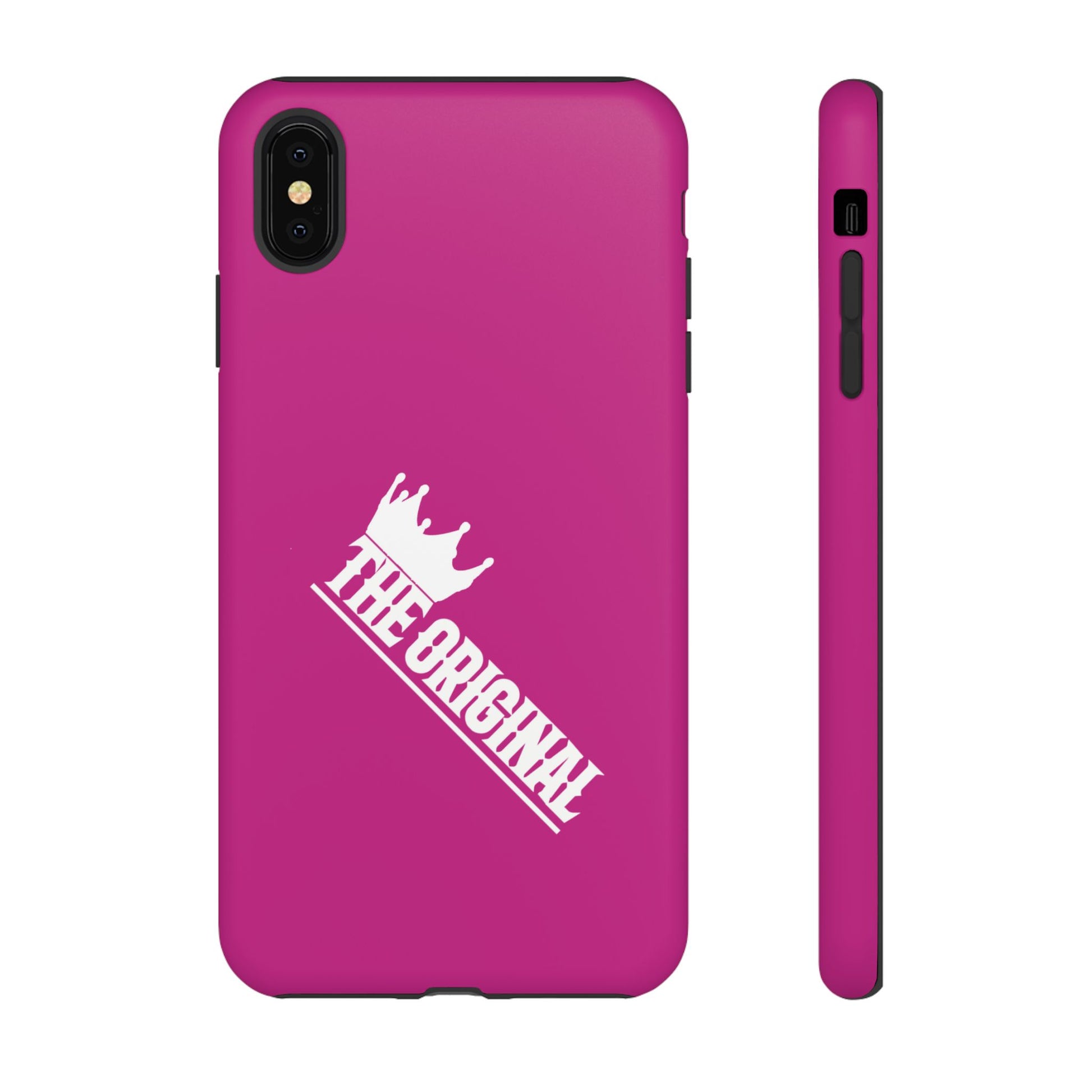 Pink phone case with white THE ORIGINAL print – Christian streetwear style