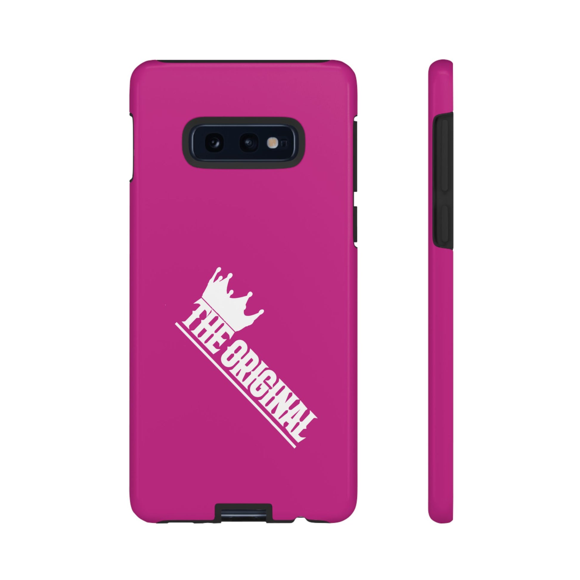 Pink phone case with white THE ORIGINAL print – Christian streetwear style