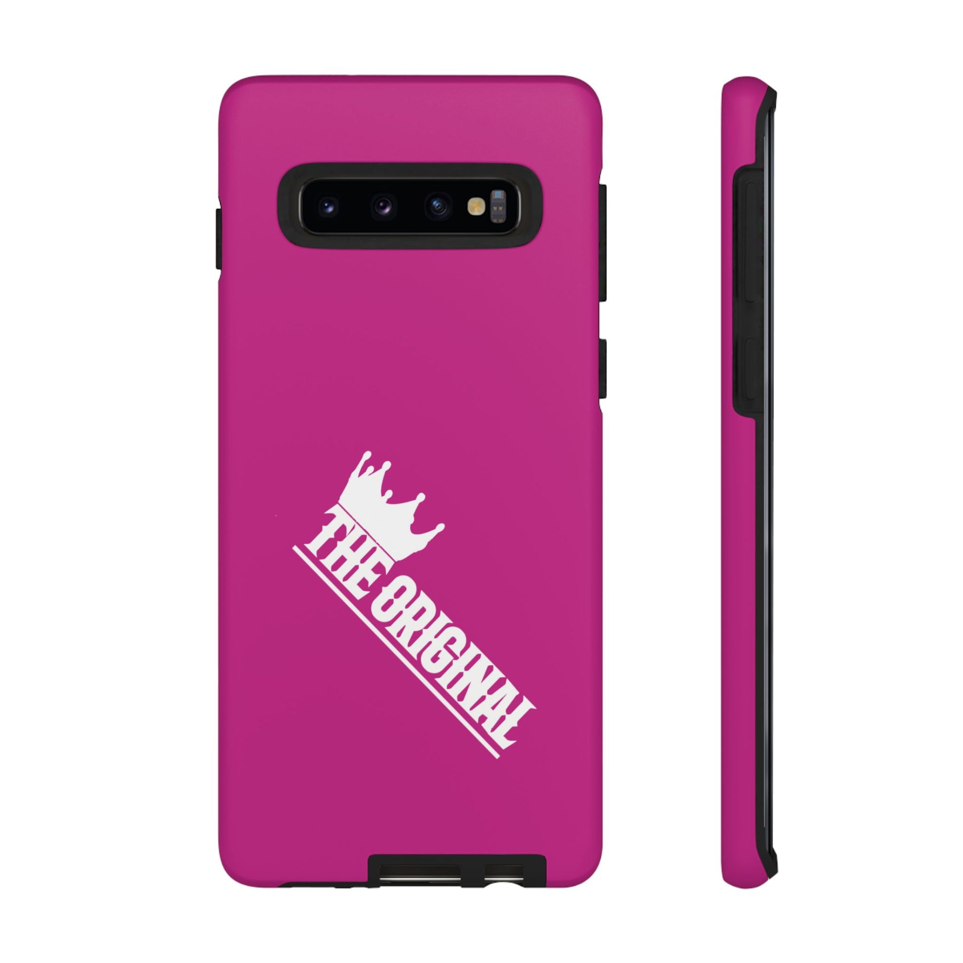 Pink phone case with white THE ORIGINAL print – Christian streetwear style
