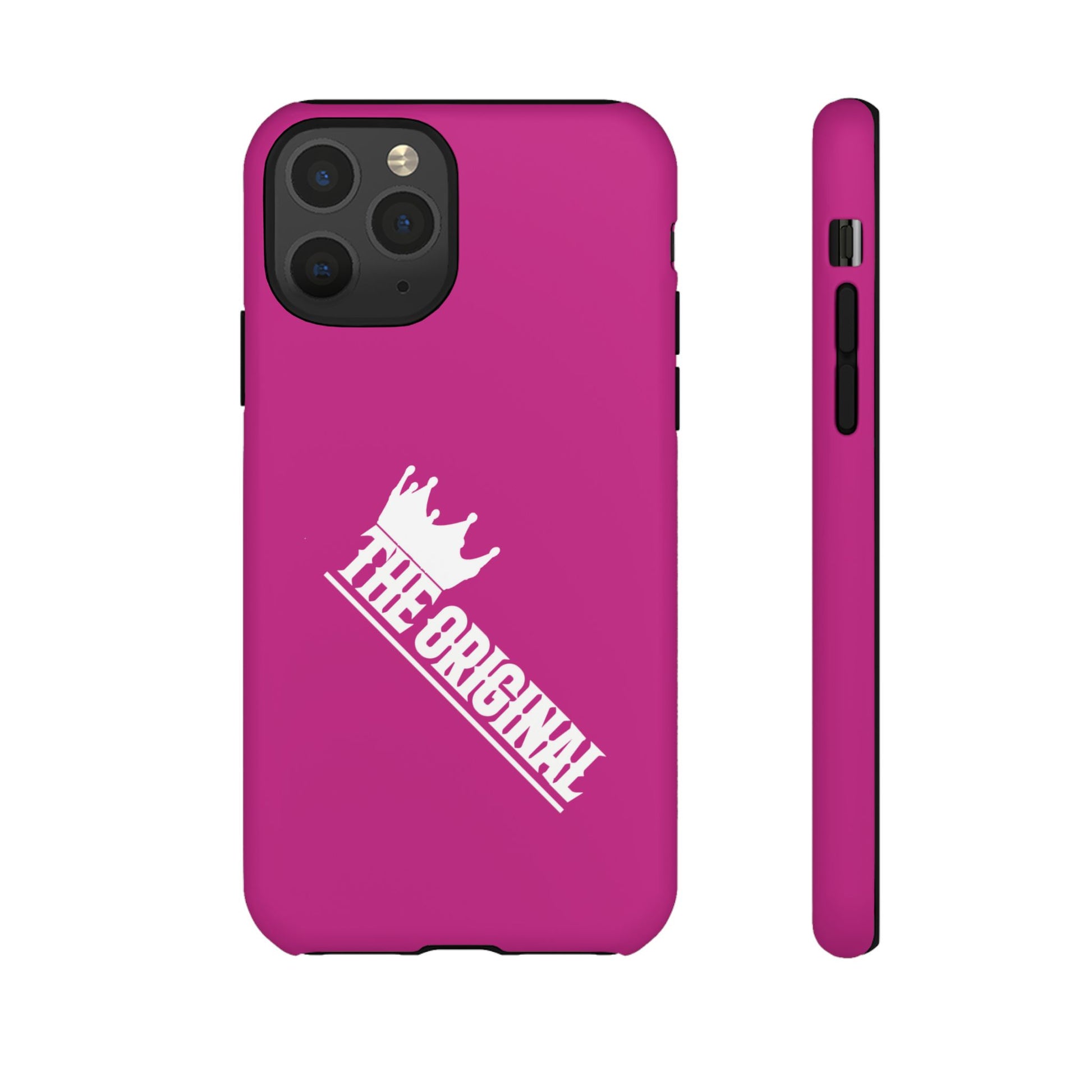 Pink phone case with white THE ORIGINAL print – Christian streetwear style