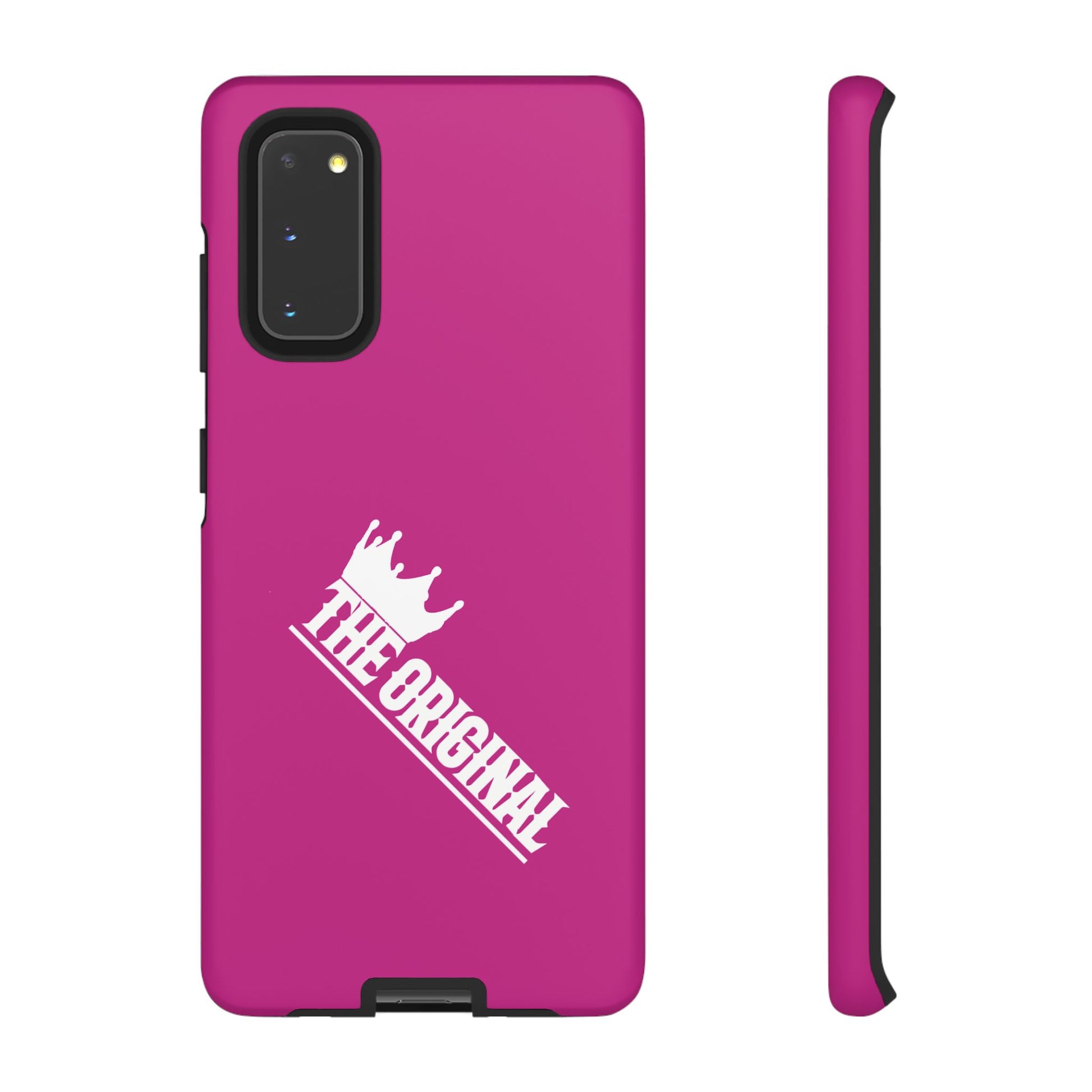 Pink phone case with white THE ORIGINAL print – Christian streetwear style