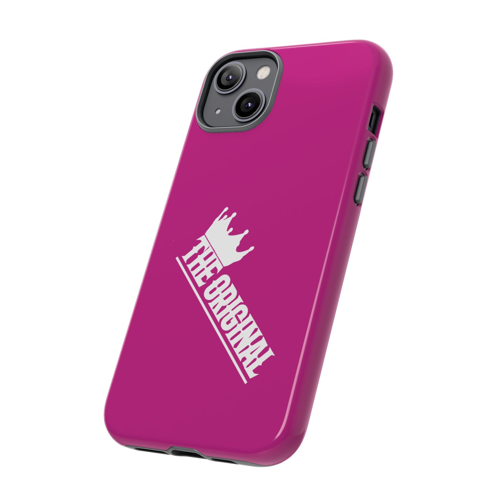 Pink phone case with white THE ORIGINAL print – Christian streetwear style