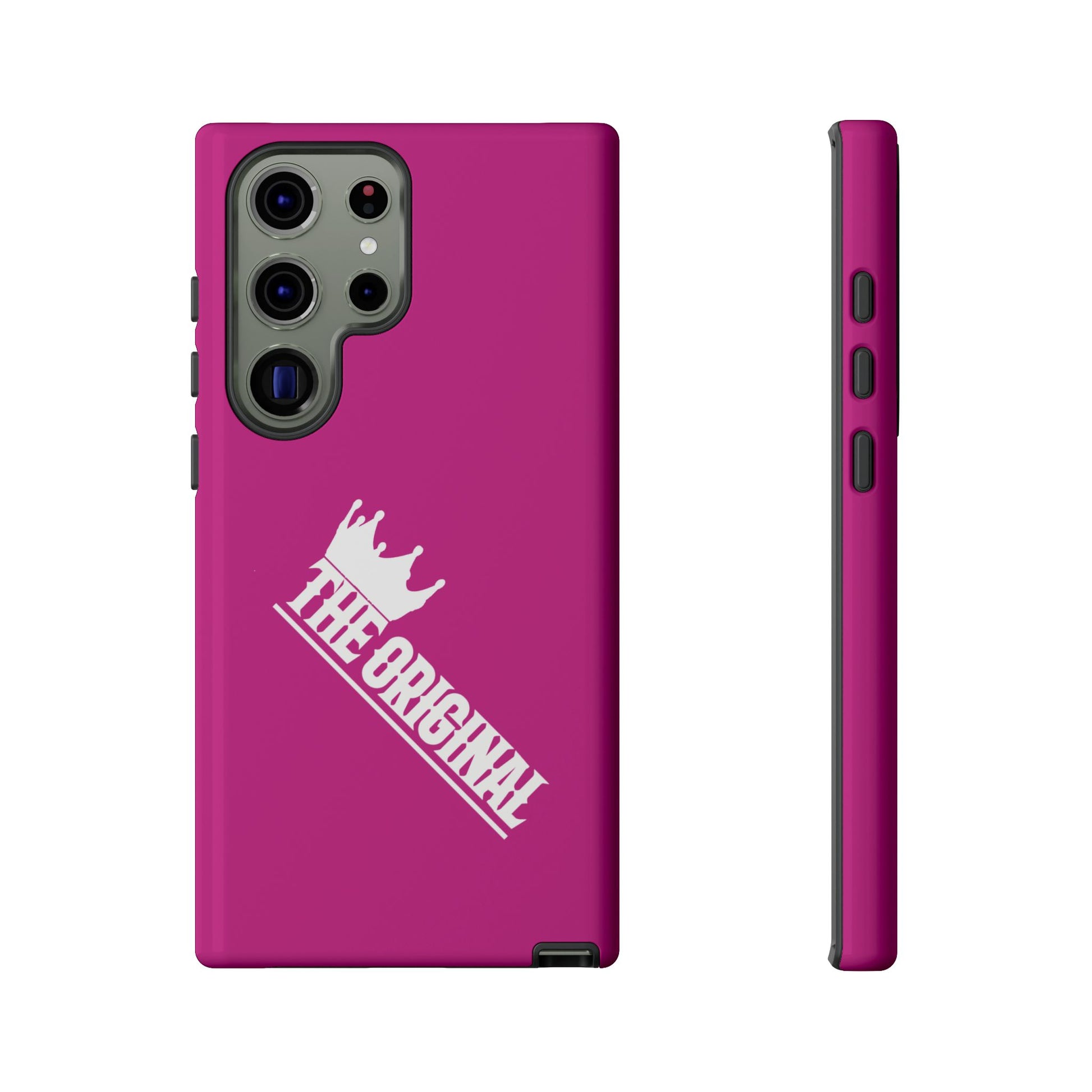 Pink phone case with white THE ORIGINAL print – Christian streetwear style