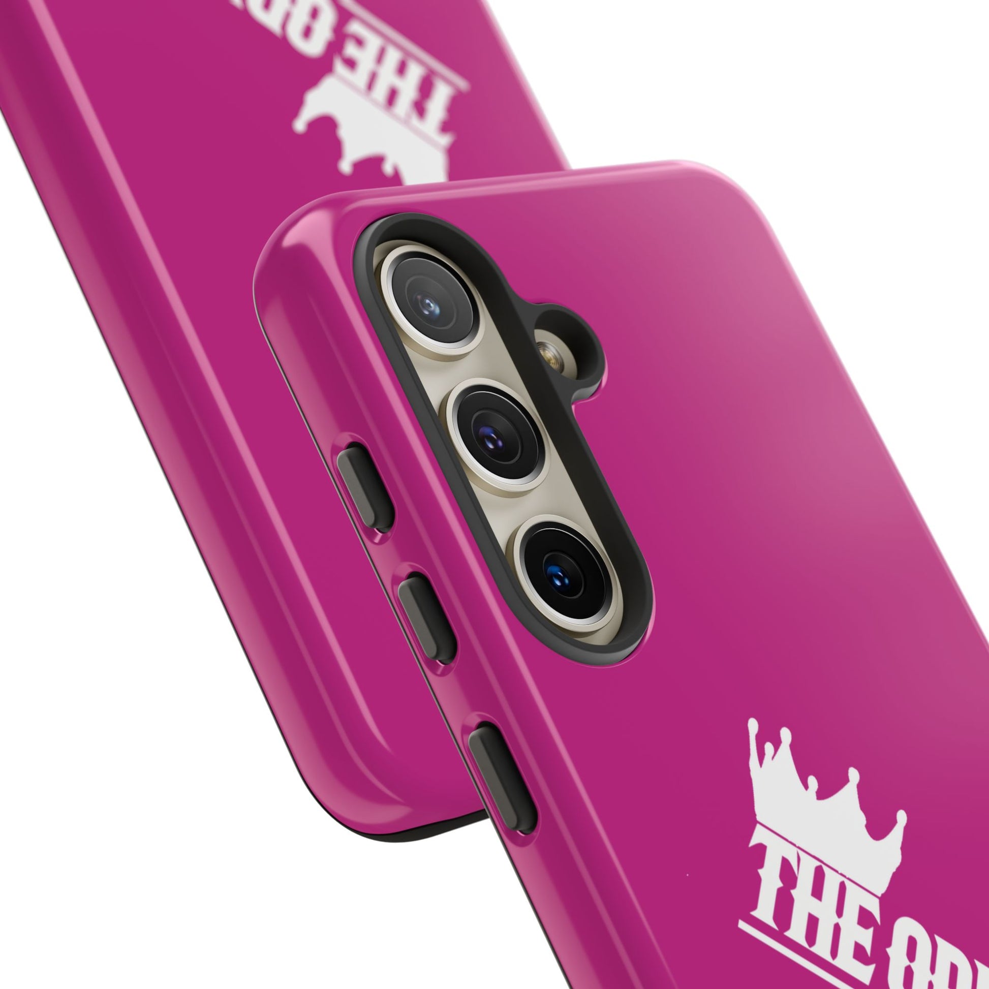 Pink phone case with white THE ORIGINAL print – Christian streetwear style